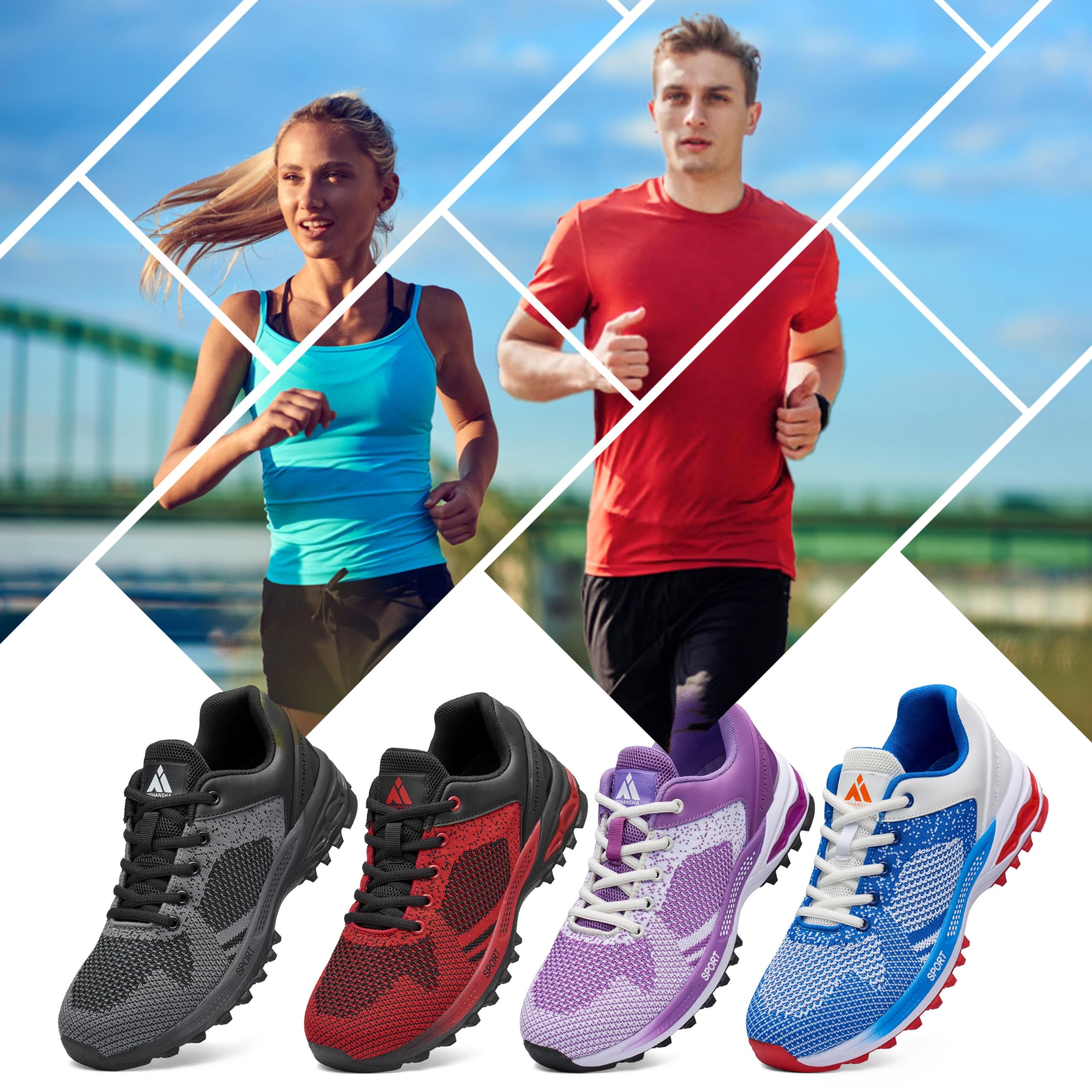 Mishansha Unisex Road Running Shoes & Basketball Sneakers for Men & Women - Sizes 36-48 | Lightweight Athletic Shoes for Jogging, Gym Workouts & Casual Wear