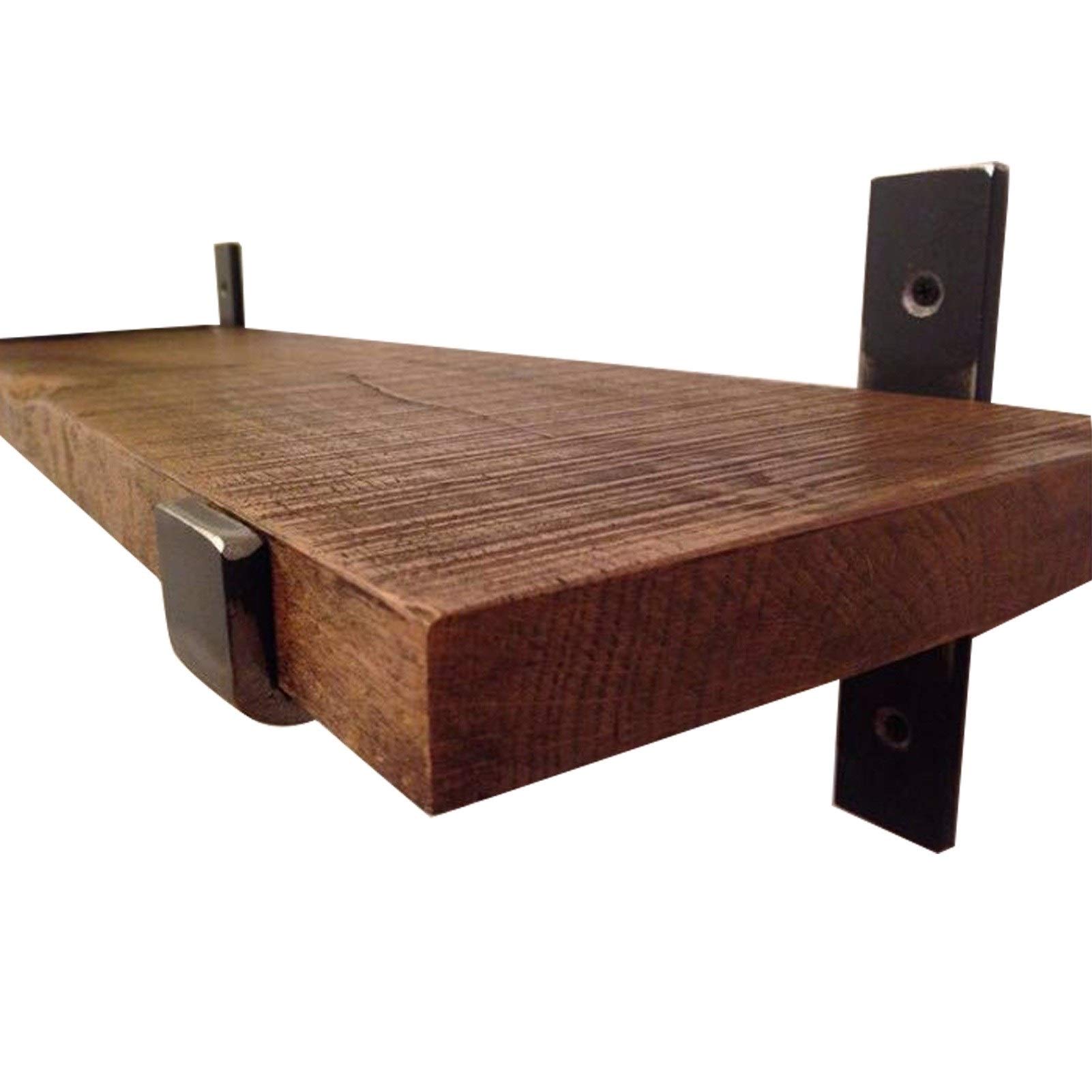 Heavy Duty Narrow Floating Shelf with Brackets - 80cm Rustic Wall Mounted Shelf for Kitchen, Bathroom & Living Room - Perfect for Books, Decor, Utensils & Picture Display - Durable Houseware Storage Solution