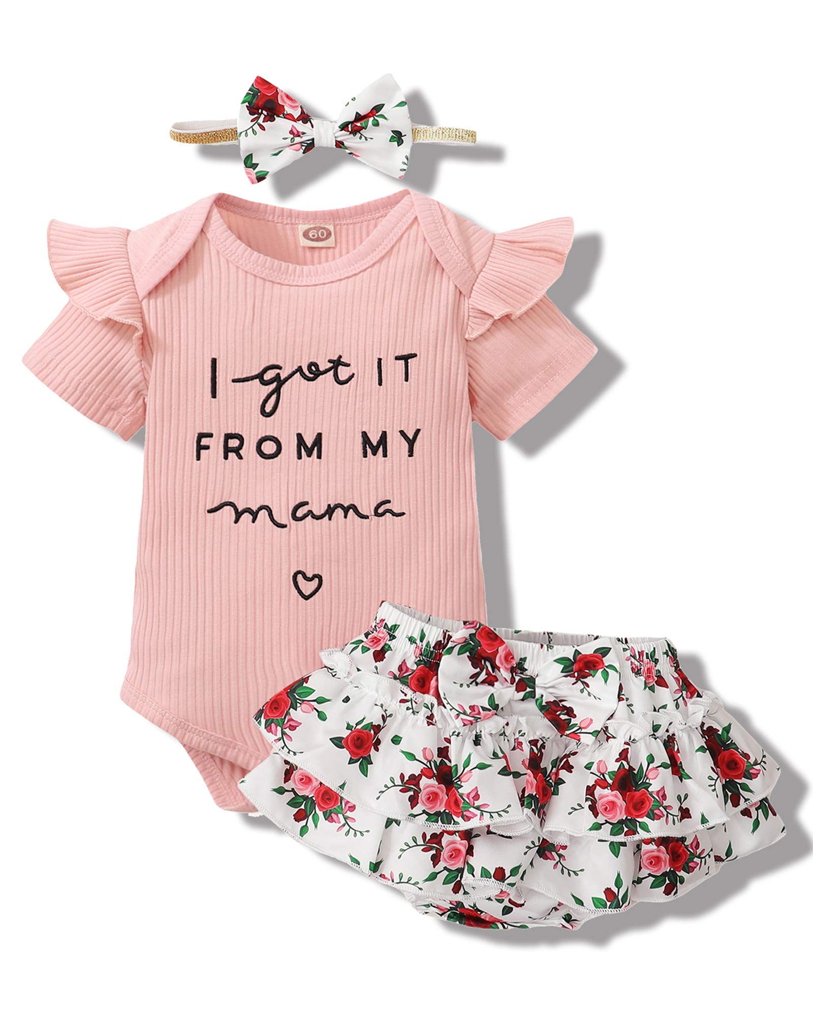 Mioglrie Newborn Baby Girl Clothes Set - Floral Romper & Shorts Outfit for Summer | Cute Infant Girl Outfits for Playdates, Beach & Family Photos