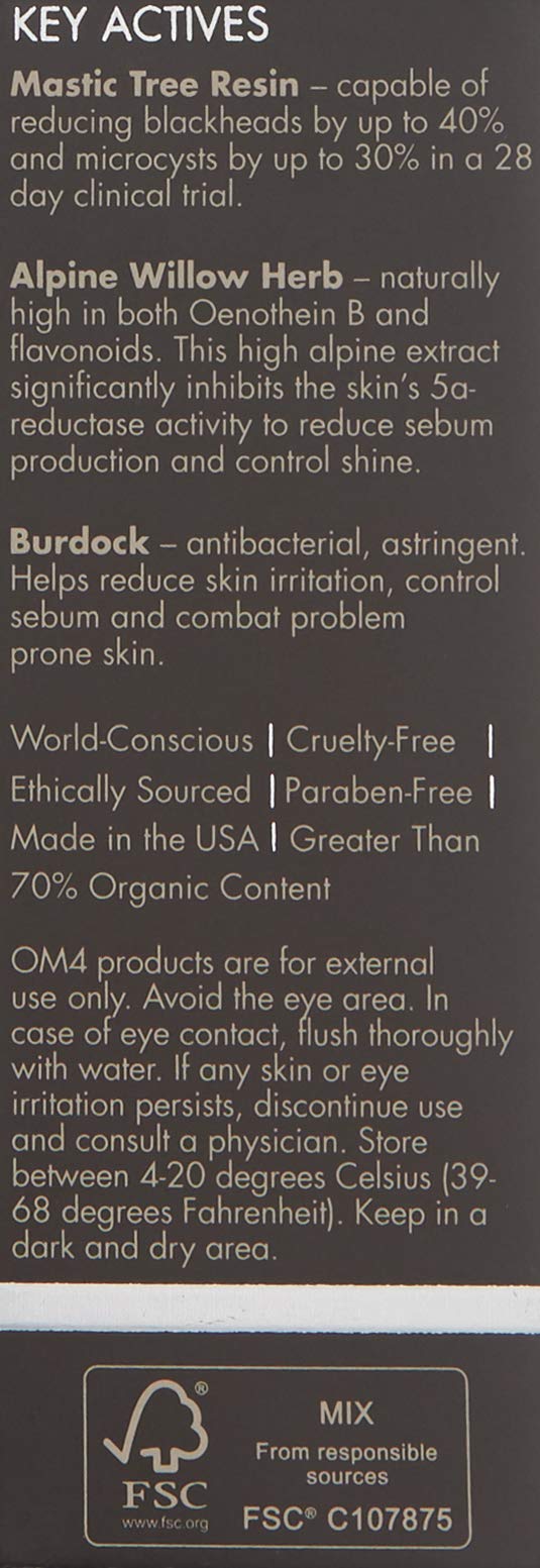 OM4 Control Oil Balancing & Breakout Brew Serum for Men - Salicylic Acid & St. John's Wort Skincare Treatment for Oily & Combination Skin - Reduces Shine & Prevents Acne for Daily Face Care Routine