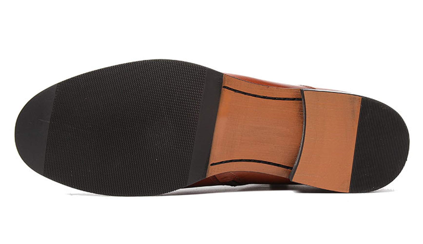 Santimon Men's Chelsea Boots - Genuine Leather Dress Boots with Side Zipper for Men | Black & Tan | Stylish & Comfortable for Work, Casual & Night Out