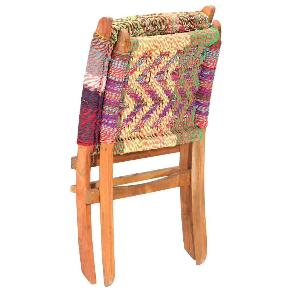 Folding Chindi Chair - Modern Accent Sofa for Living Room & Bedroom | Comfortable Leisure & Relaxing Chair | Studio Furniture with Multicolor Fabric | Perfect for Small Spaces, Patios & Reading Nooks