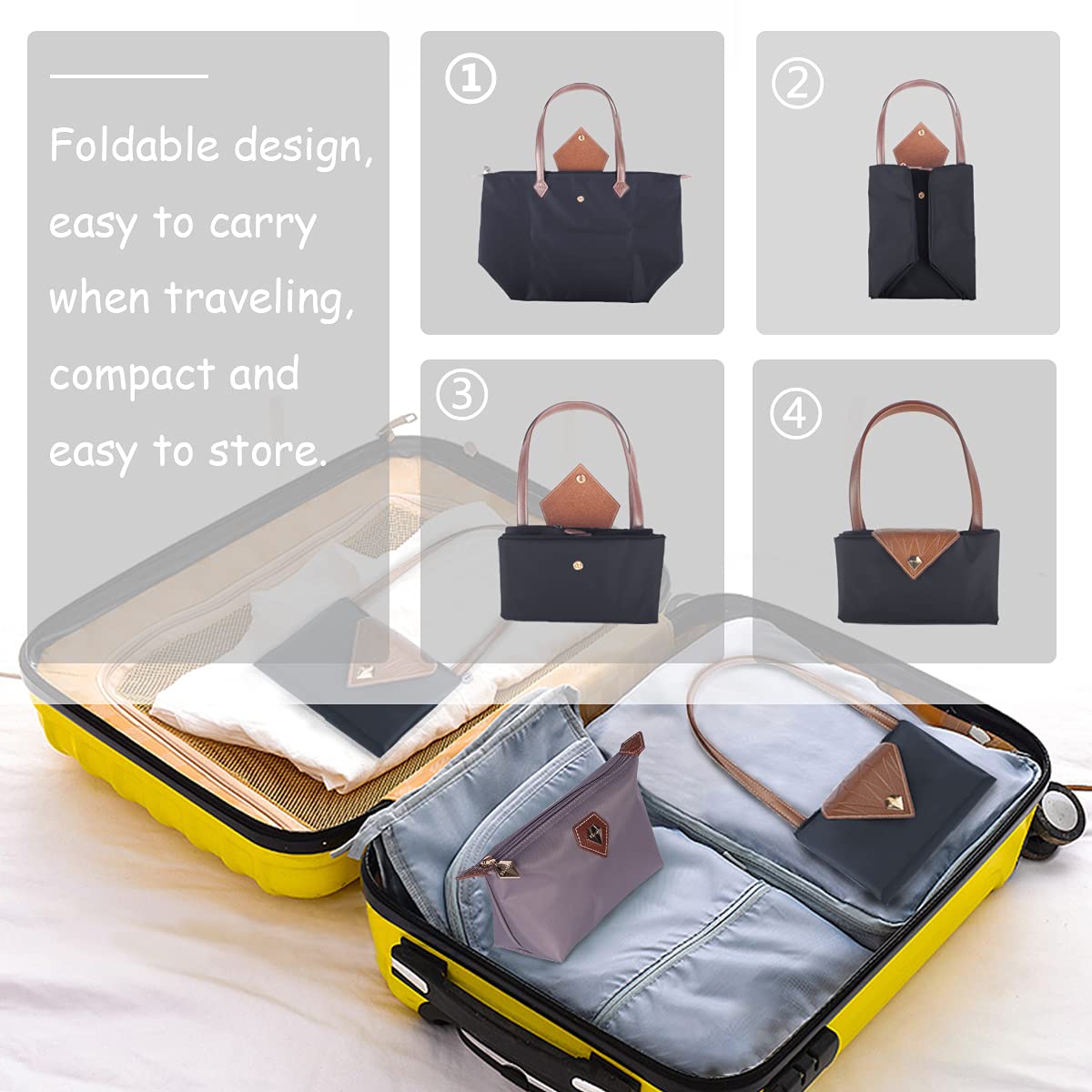 Stylish Waterproof Nylon Tote Bag for Women - Work, Travel & Shopping