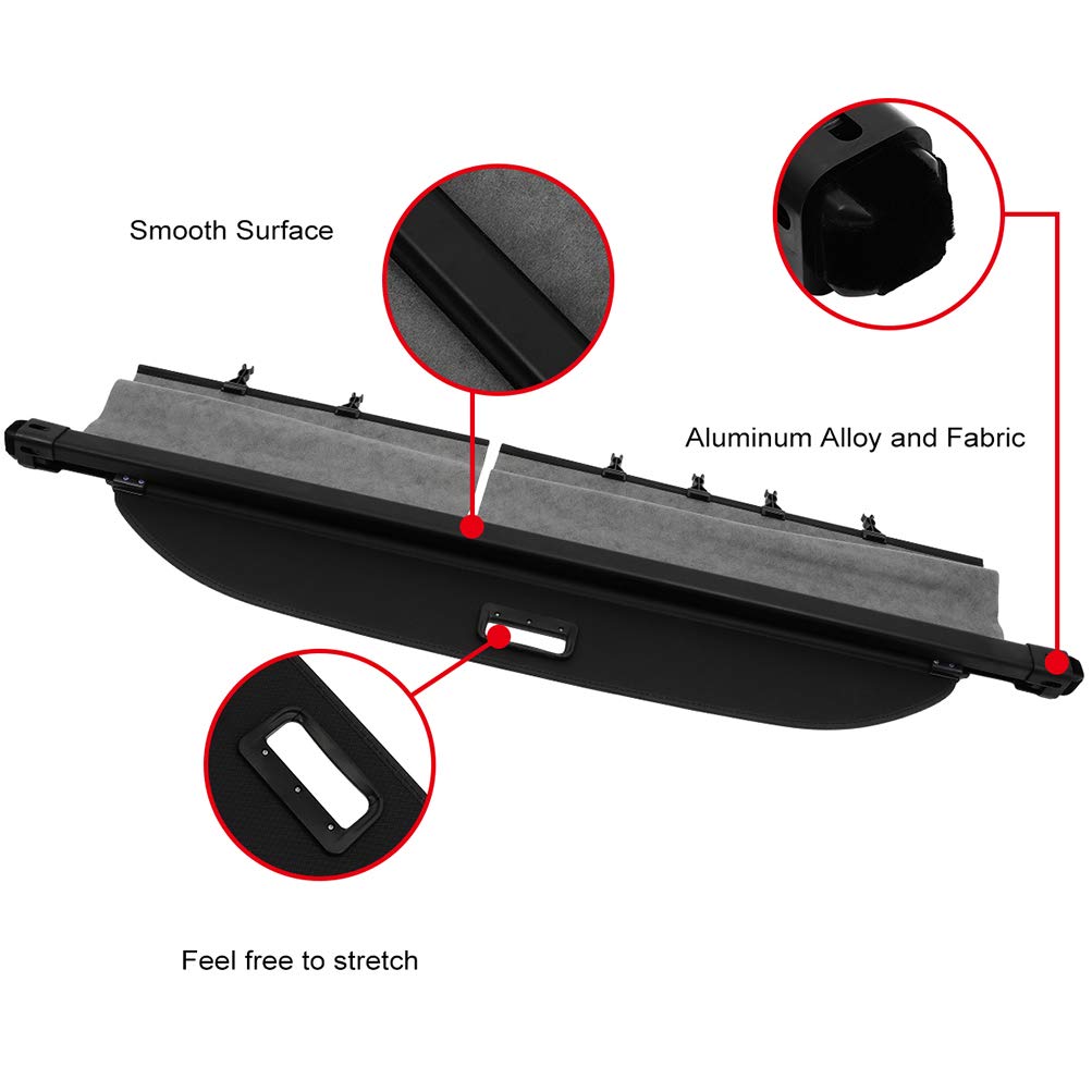 2005-2006 Jeep Liberty 2.8L Retractable Rear Cargo Cover Shade - Easy Install Trunk Protector for UV Protection & Privacy | Perfect for Road Trips, Camping & Outdoor Adventures