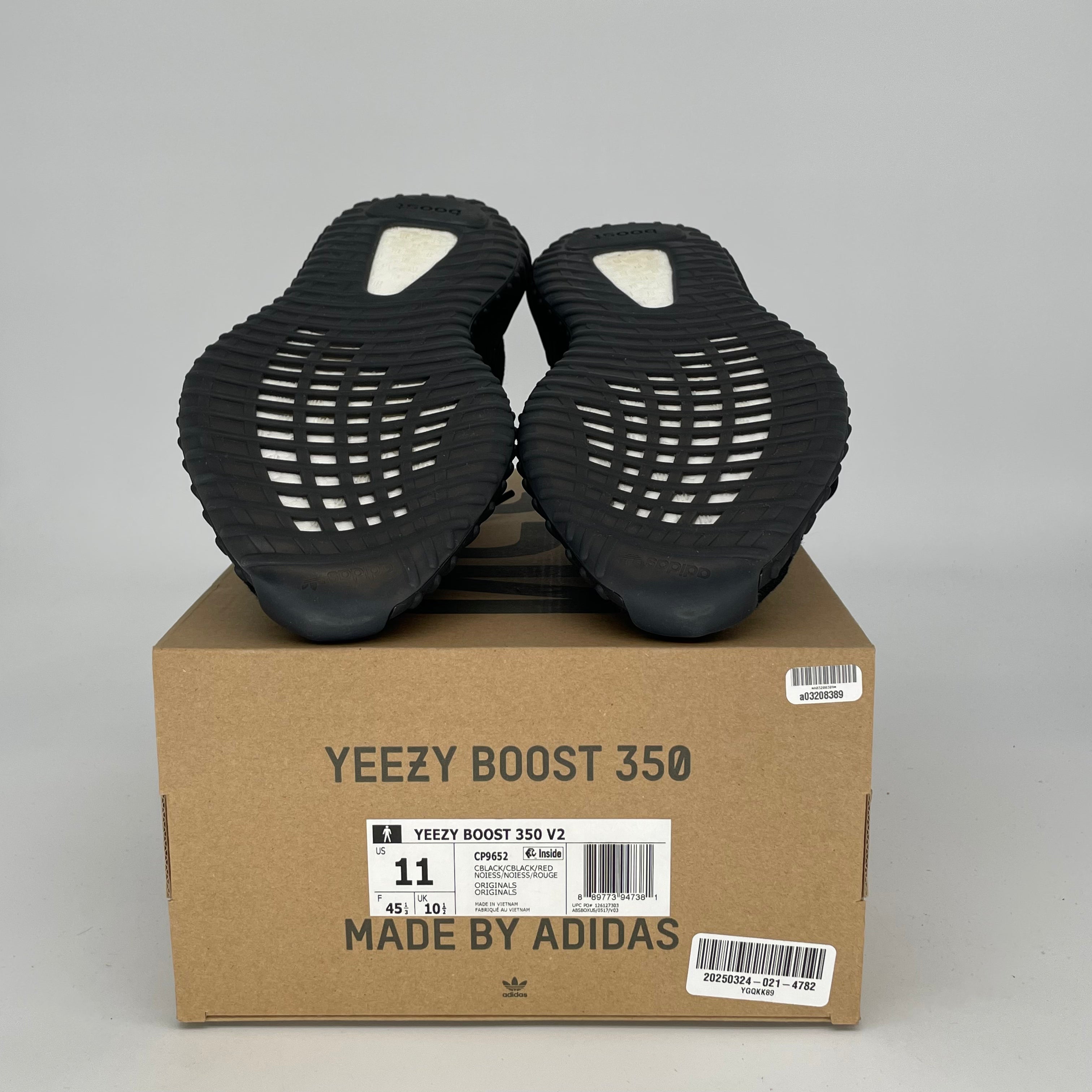 Adidas Yeezy Boost 350 V2 Black Red Sneakers - Men's Size 11 | CP9652 - Running, Casual & Streetwear Fashion