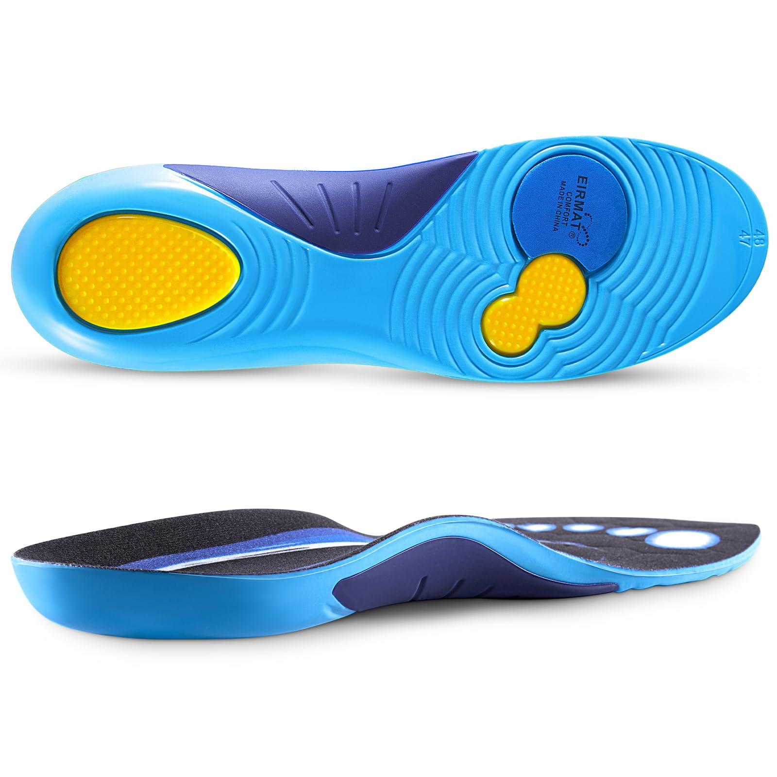 Plantar Fasciitis Insoles for Women & Men - Orthotic Arch Support Inserts for Flat Feet, High Arches & Foot Pain Relief - Shock Absorbing Work Boot Insoles for All-Day Comfort (Ideal for Nurses, Teachers & Construction Workers)