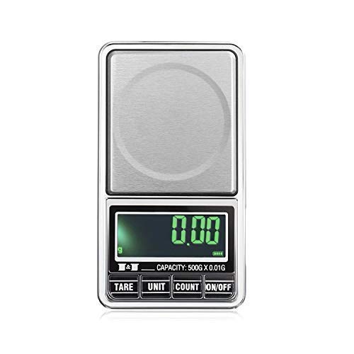 Precision Digital Pocket Scale 100g x 0.01g - Portable Mini Gram Scale with Backlit LCD Display & Storage Pouch - Lightweight Multifunctional Jewelry Scale for Cooking, Baking, Jewelry & Postal Weighing (Grey)