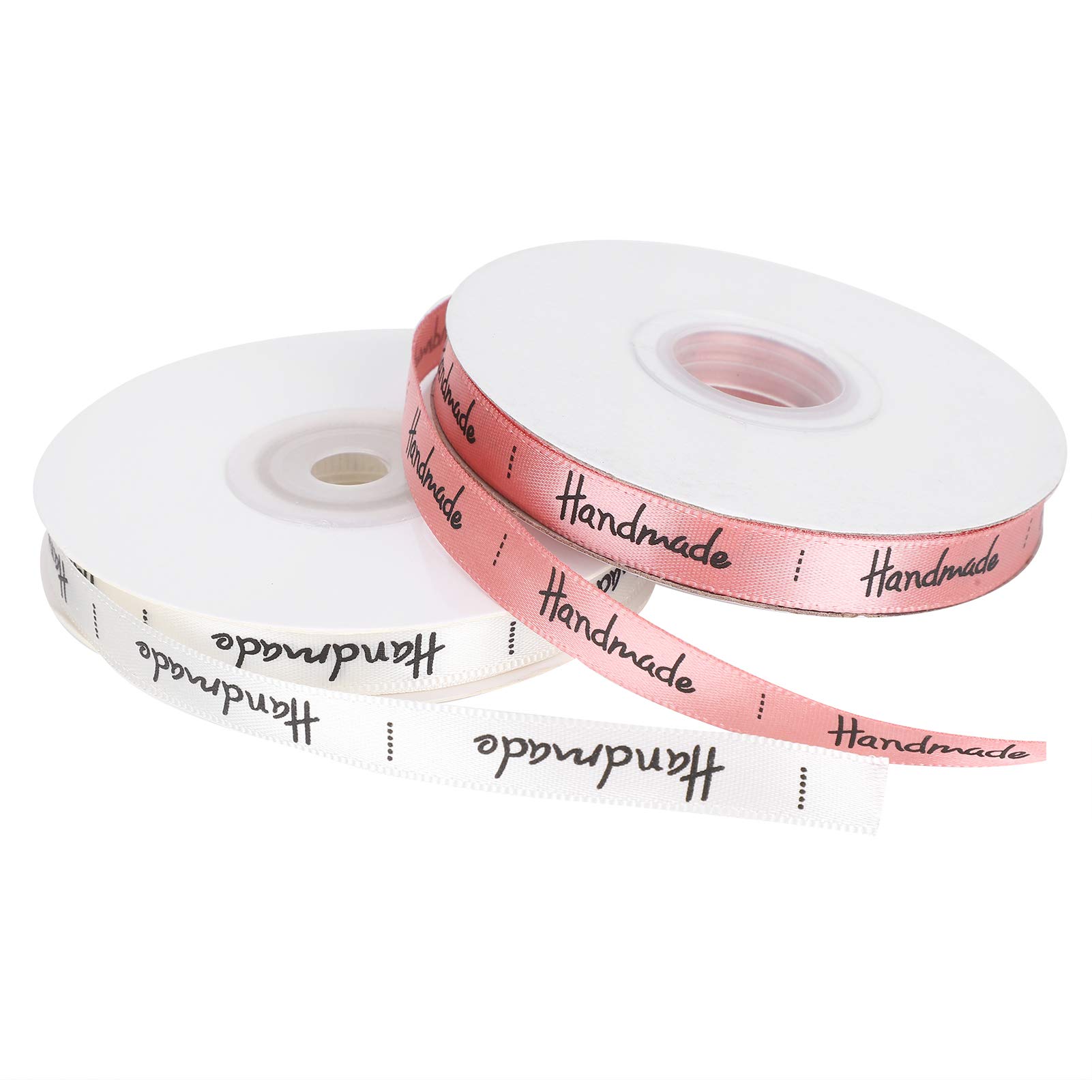 Premium Red Satin Ribbon Roll - 2 Pack Christmas Gift Wrapping Ribbons for DIY Crafts, Wedding Decorations & Holiday Present Packaging (Elegant Decorative Ribbons for Bows, Tree Trimming & Party Favors)