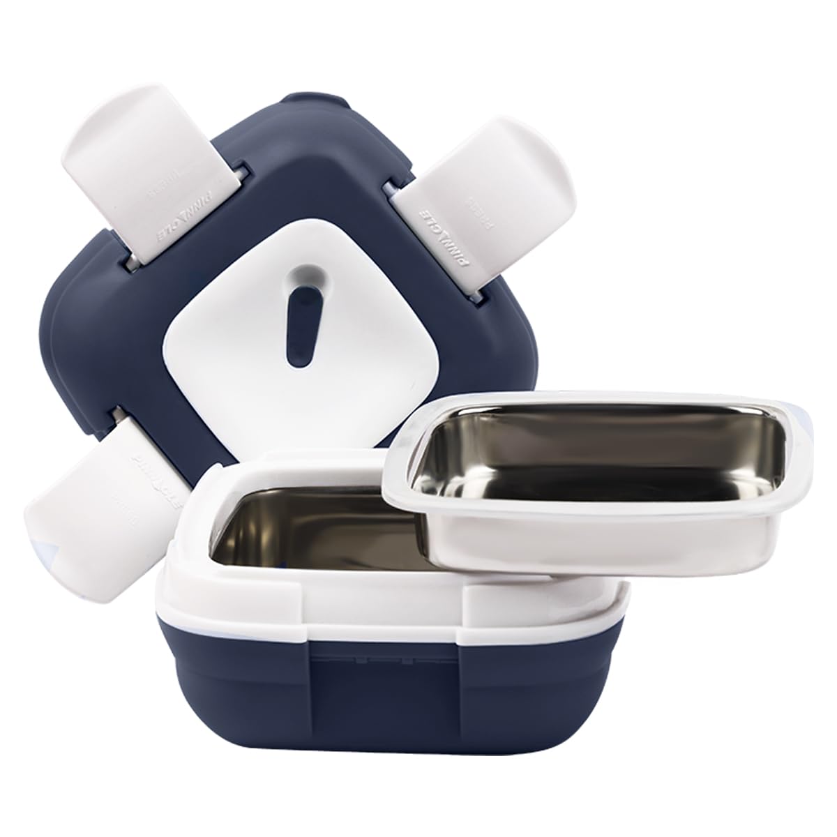 Premium Insulated Stainless Steel Lunch Box for Kids & Adults - Leak Proof Thermal Bento Container with Removable Tray for Salad/Soup (33oz, Navy Blue) - Perfect for School, Office, Picnics & Outdoor Activities