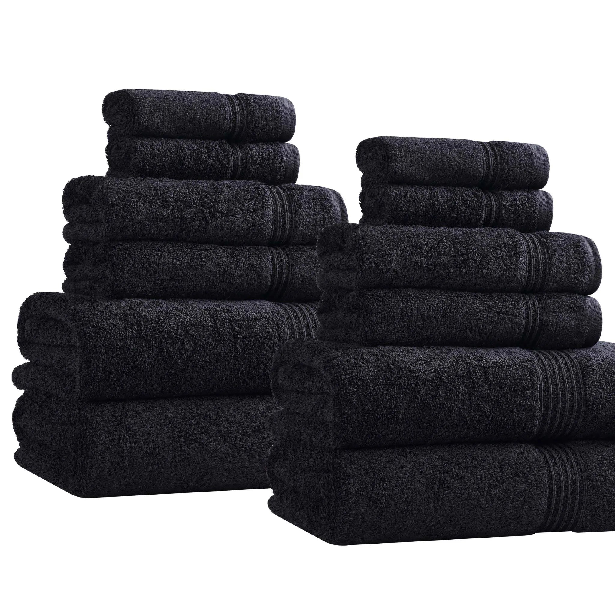 Premium 12-Piece Egyptian Cotton Towel Set - Ultra Soft, Highly Absorbent Bath & Beach Towels for Luxury Spa, Hotel, and Home Use