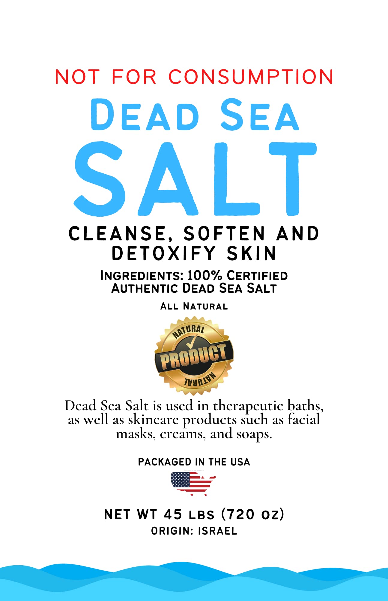 Bulk Dead Sea Mineral Bath Salt 40lbs - Wholesale Spa & Home Relaxation - Perfect for Massage, Aromatherapy, and Stress Relief
