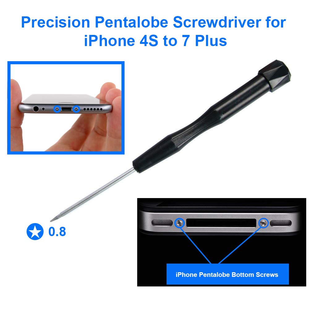 MMOBIEL Professional 5-in-1 Repair Screwdriver Toolkit Set for iPhone & MacBook Pro/Air - Includes P2/P5/P6, 5-Point Star & 3Pcs Pentalobe Bits (TS1/TS4/TS5) - Perfect for Electronics Repair, DIY Fixes & Phone Maintenance