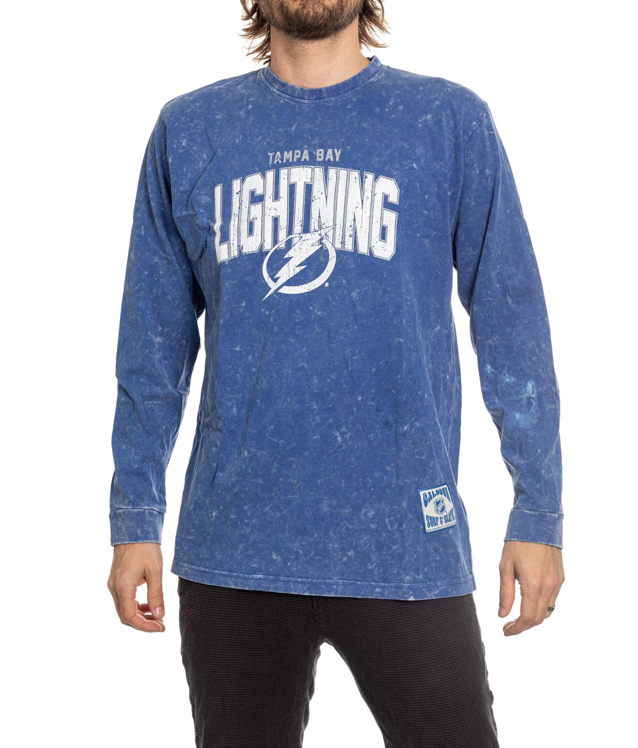 **Calhoun NHL Surf & Skate Men's Acid Wash Long Sleeve Cotton Shirt – Stylish & Comfortable for Casual Wear, Skateboarding, and Outdoor Activities**