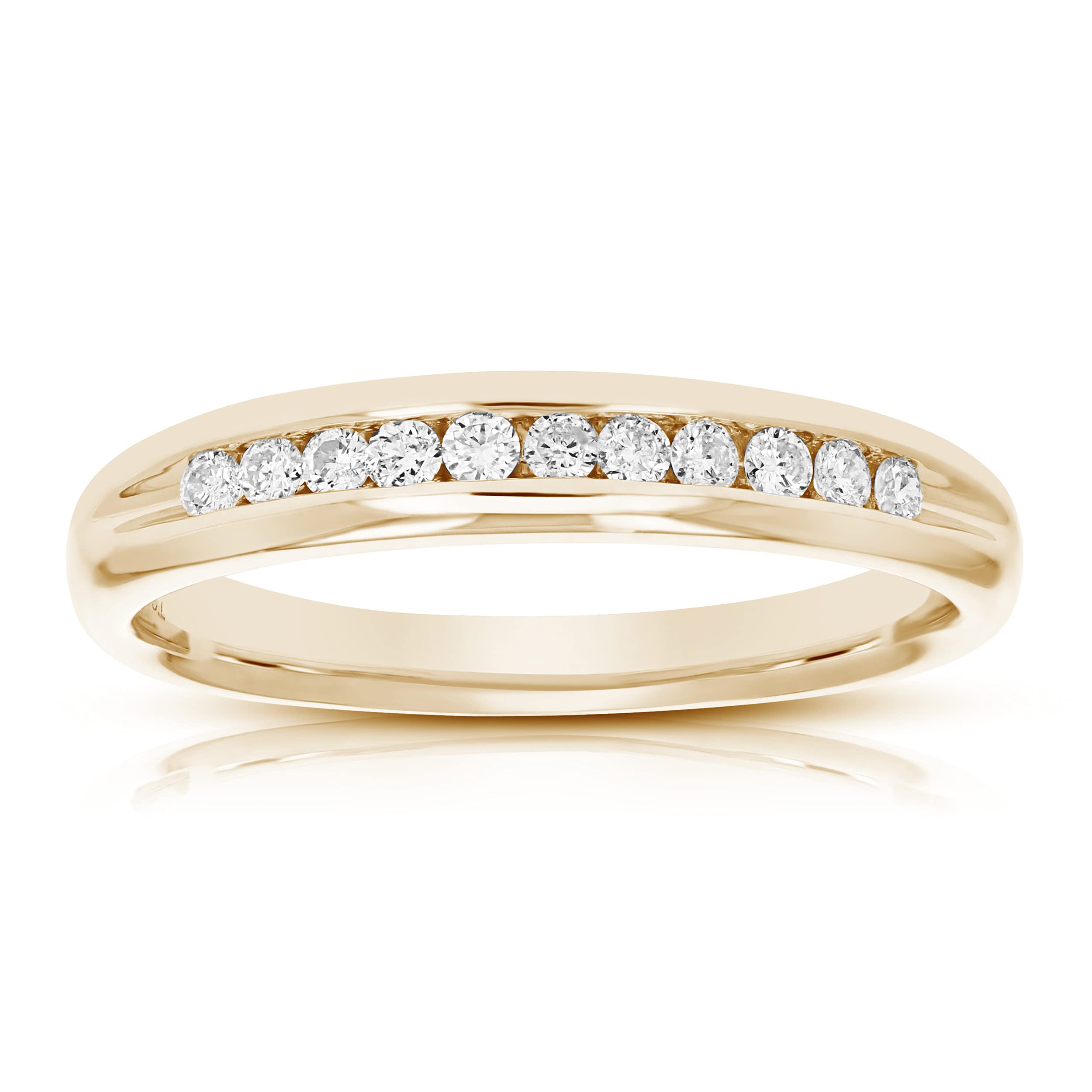 1/4 cttw to 1 cttw Diamond Wedding Band for Women - 14K Gold Comfort Fit Channel Set Ring (Size 4.5-10) | Elegant Bridal Jewelry for Engagement, Anniversary & Special Occasions
