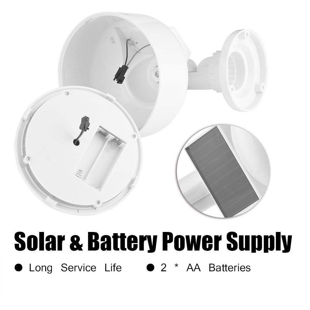 ASHATA Realistic Dome Security Camera - Solar Powered, Waterproof, with Flashing LED Light for Indoor & Outdoor Use - Ideal for Home, Warehouse, and Shop Surveillance