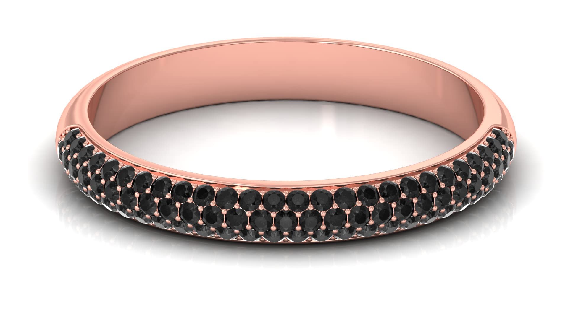 3/4 CT Certified Black Diamond Half Eternity Ring for Women - 14K Solid Gold Wedding Band, Anniversary Gift, Engagement Ring - Perfect for Special Occasions & Everyday Elegance