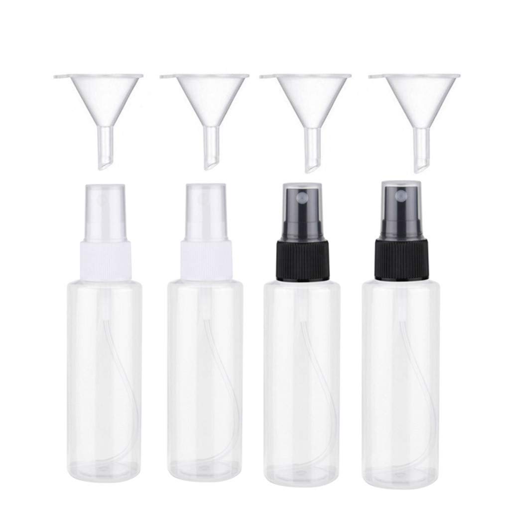 4-Pack Reusable Plastic Spray Bottles with Fine Mist Sprayer - Travel Size for Cleaning Supplies, Beauty & DIY - Black (One Size) - Perfect for Home, Office & Travel Use