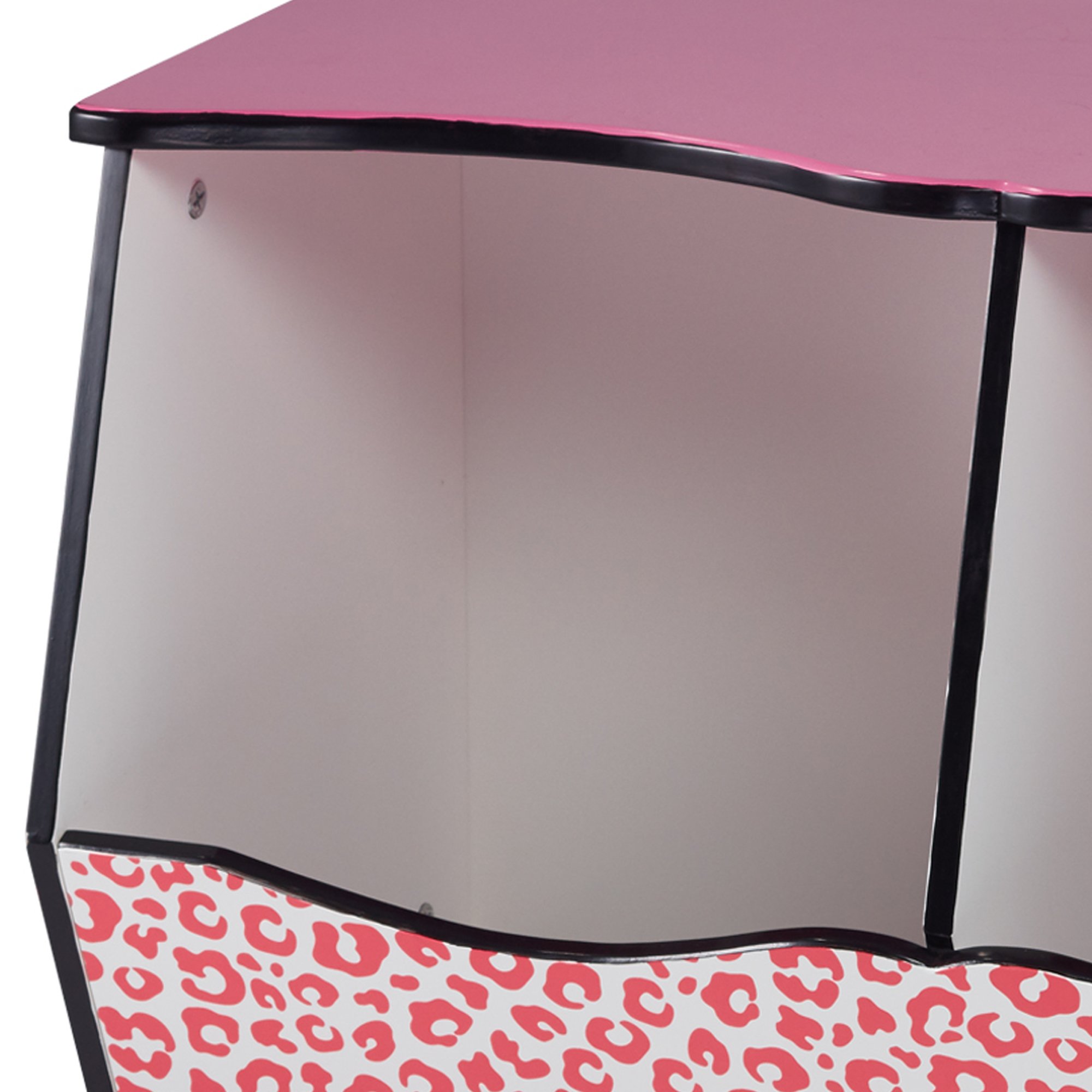 Teamson Kids Leopard Print 2-Bin Storage Organizer - Stylish Toy & Book Storage for Kids' Room, Nursery, or Playroom