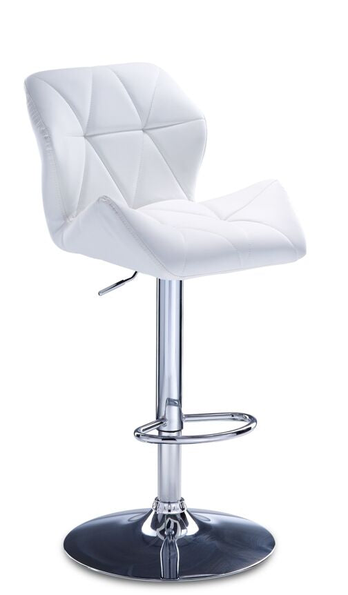 Ava White Bar Height Stool - Adjustable Swivel Bar Stool for Kitchen Island, Breakfast Nook & Home Bar - Modern Counter Height Stool with Padded Seat