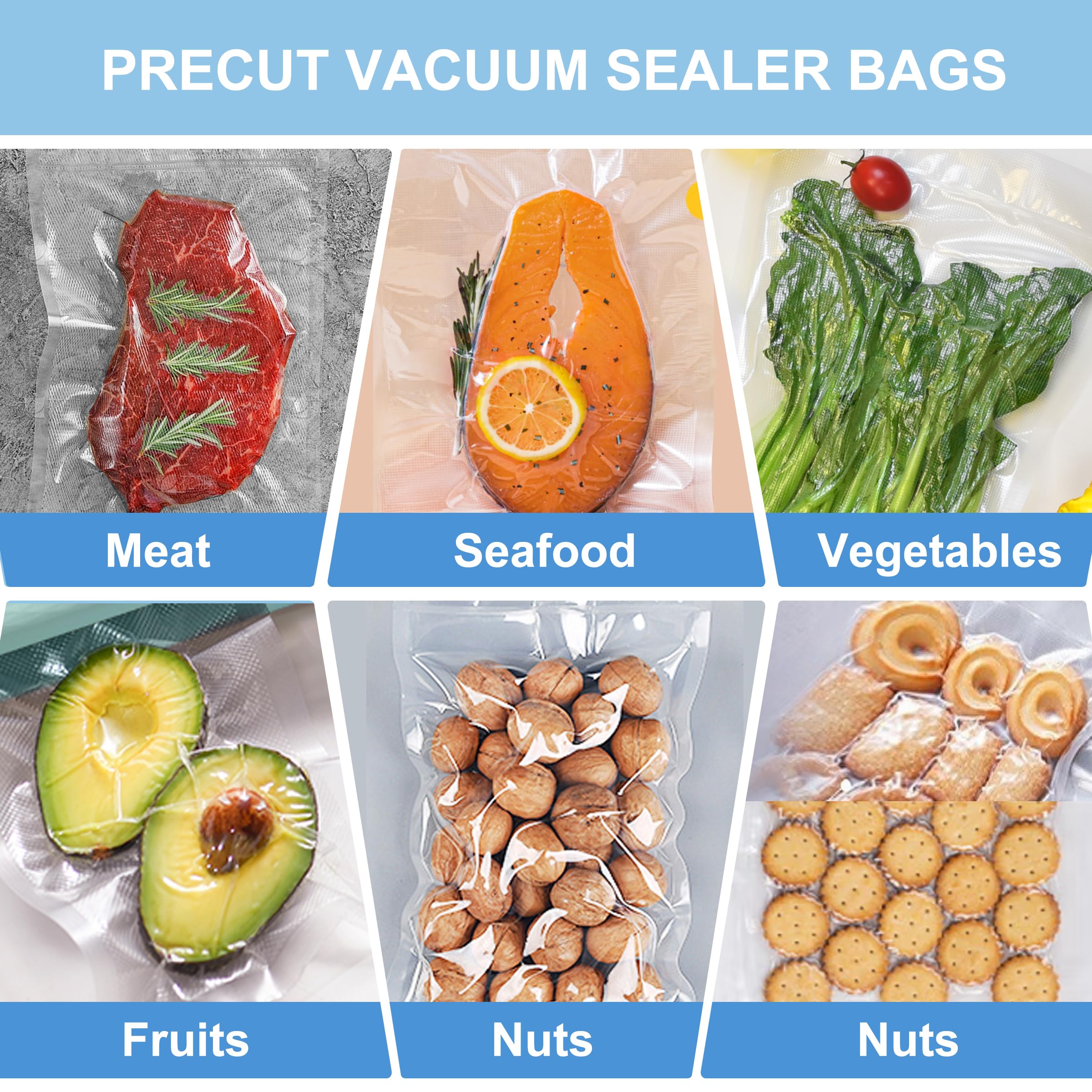 BPA Free Vacuum Sealer Bags for Food Storage - 100 Pack Heavy Duty Gallon (11