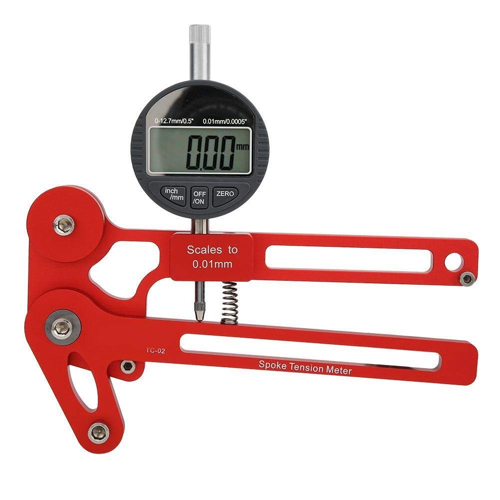 Conkergo Digital Bike Spoke Tension Meter - Precision Wheel Adjustment Tool with LCD Display for Bicycle Maintenance (Red) - Perfect for Professional Mechanics & DIY Bike Repair at Home or Shop
