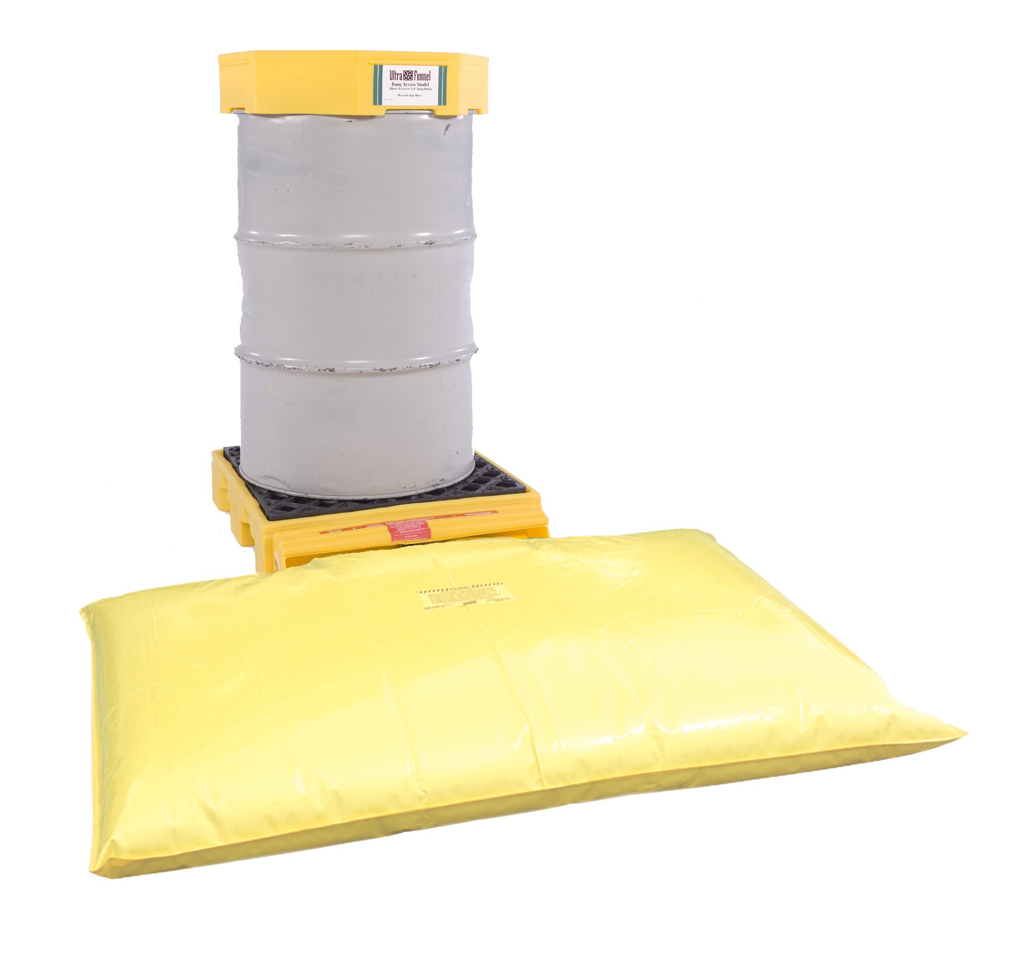 1.5K lb Capacity Drum Spill Containment Pallet - Single Drum Spill Pallet for Safe Chemical Storage & Leak Prevention - Ideal for Warehouses, Factories & Industrial Use
