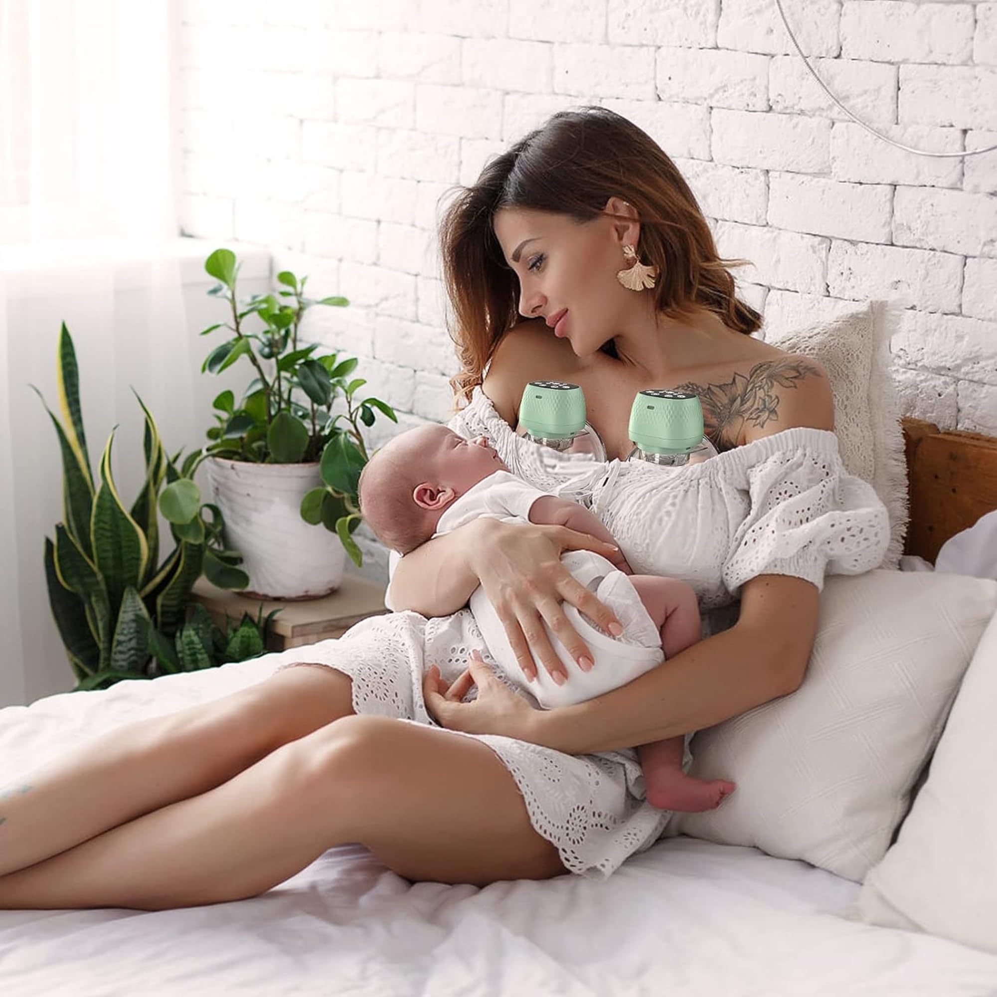 BRONTIX Electric Breast Pump - Hands-Free Wearable Automatic Breastfeeding Pump for Nursing Mothers - Portable & Rechargeable Milk Pump for On-the-Go Use at Work, Travel or Home Comfort
