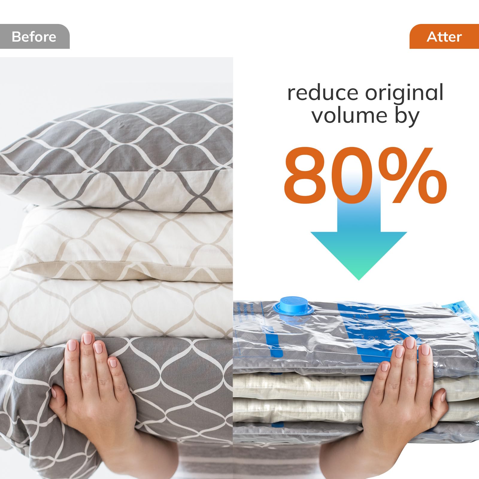 Electric Vacuum Storage Bags with Portable Pump | Space Saver Compression Bags for Clothes, Bedding & Travel (12-Pack) | Perfect for Home Organization & Suitcase Packing