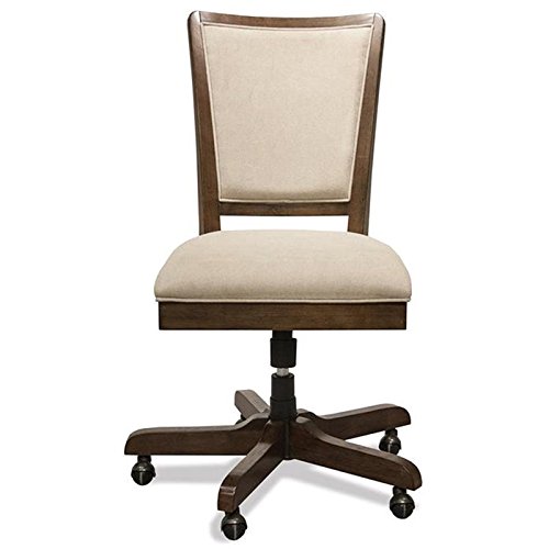 BOWERY HILL Modern Upholstered Office Chair - Plymouth Brown Oak - Ergonomic Desk Chair for Home Office & Workspace