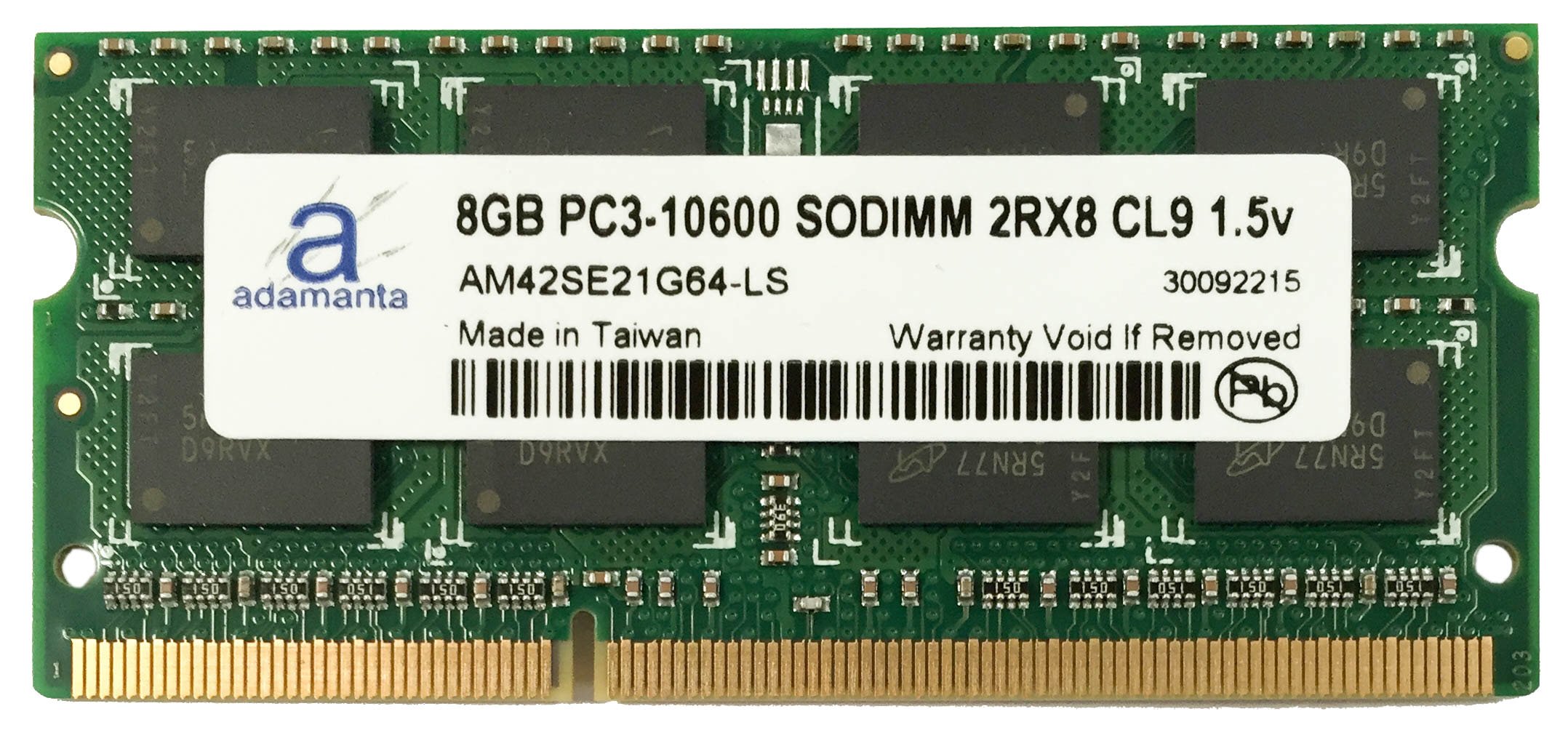 Adamanta 8GB (1x8GB) DDR3 1333MHz SODIMM RAM for Sony VAIO E Series SVE11113FXB Laptop - PC3-10600, 2Rx8, CL9, 1.5V - Perfect for Memory Upgrade to Boost Performance in Gaming, Multitasking & Video Editing