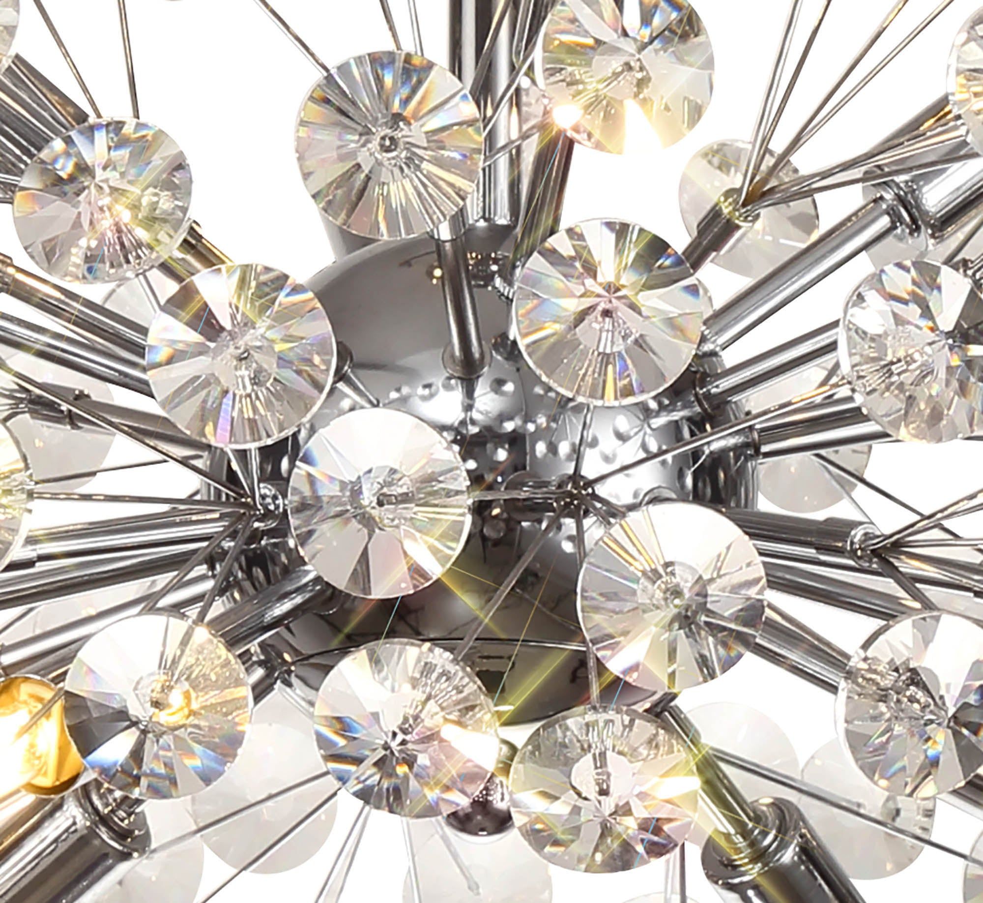 Bellagio Semi Flush Mount Pendant Light Fixture - 8 Light G9 Base in French Gold/Crystal or Chrome/Crystal - Perfect for Dining Room, Foyer, or Bedroom Lighting