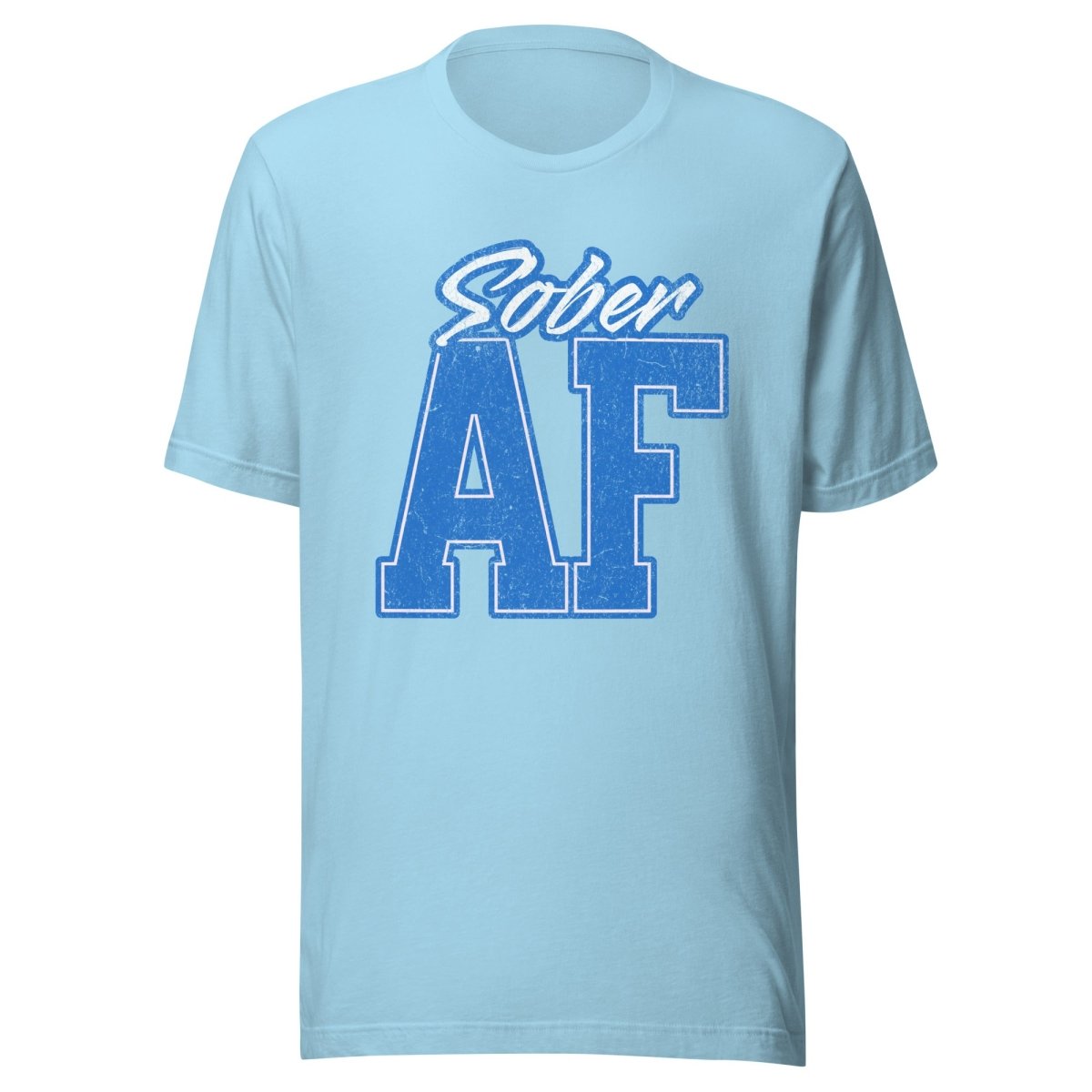 Sober AF Collegiate Unisex T-Shirt - Comfortable Cotton Tee for College Students, Sobriety Support & Casual Wear