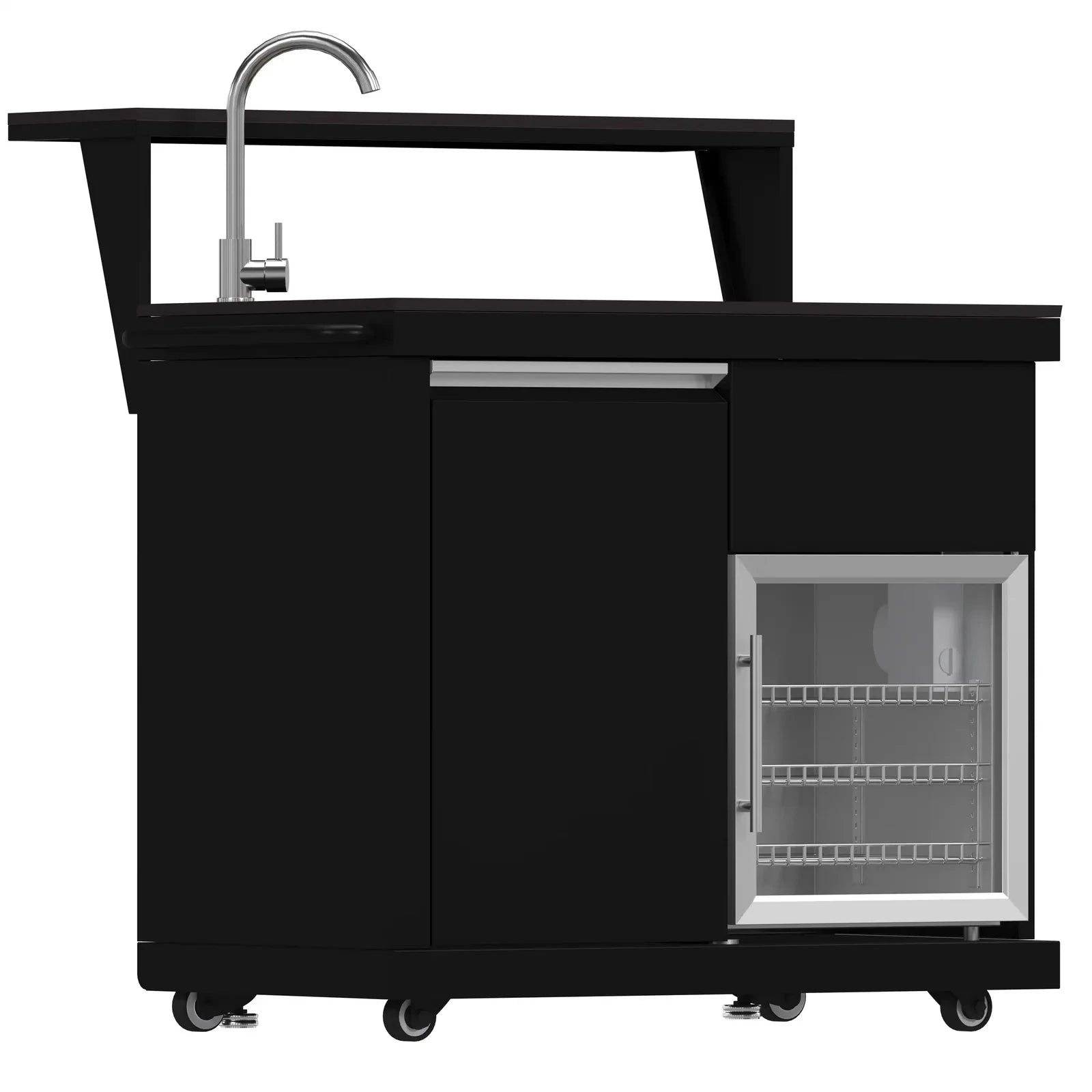 Premium Forno All'Aperto Outdoor Kitchen Set FODKT2582BLK - Stainless Steel BBQ Grill Island with Side Burner & Storage - Perfect for Backyard, Patio, and Poolside Entertaining