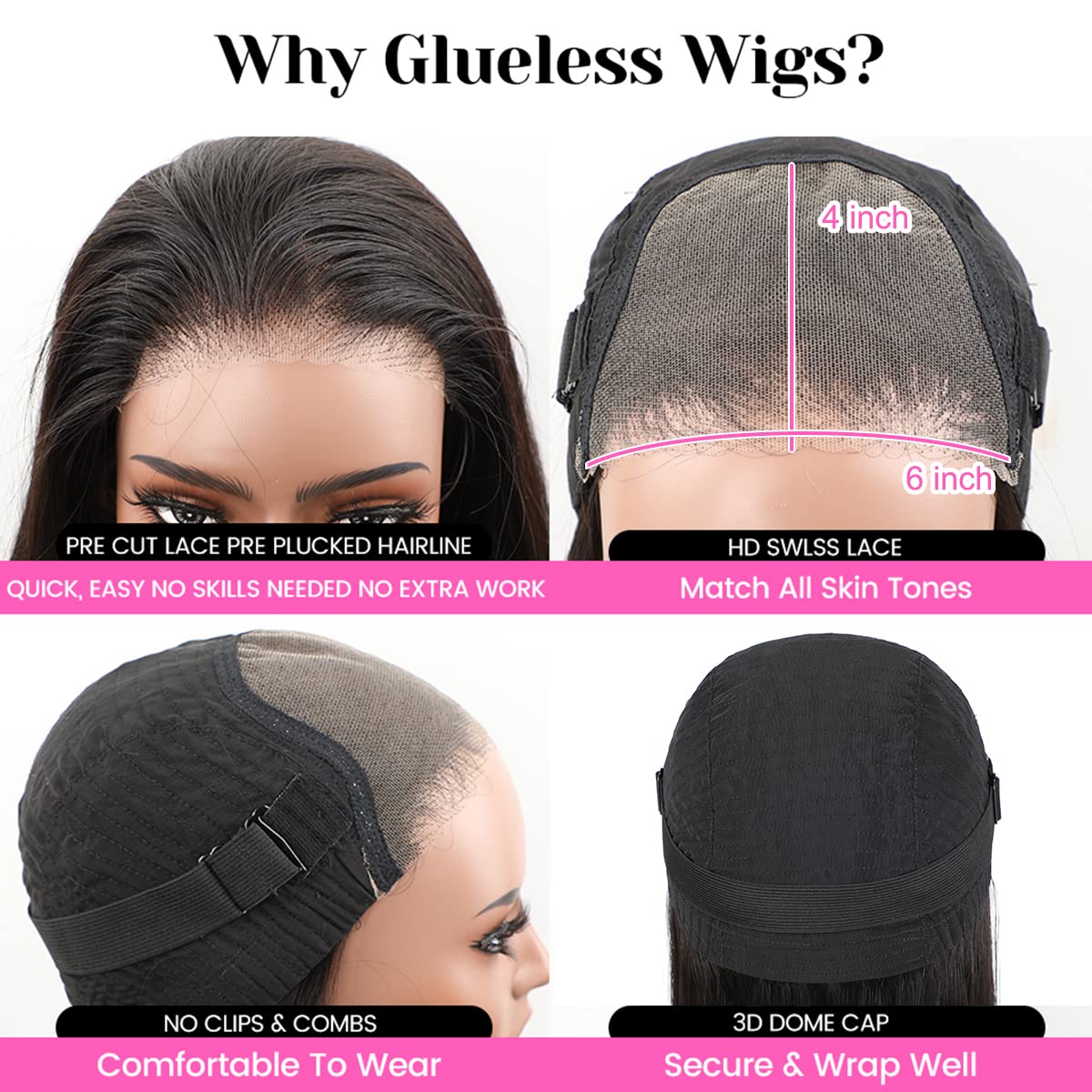 ISEE HAIR HD Lace Front Wigs 18 Inch Human Hair Kinky Curly Wigs - Glueless No Glue 4x6 Lace Pre Cut Wig for Women with Transparent Lace Closure 180% Density | Perfect for Daily Wear, Special Occasions & Protective Styling
