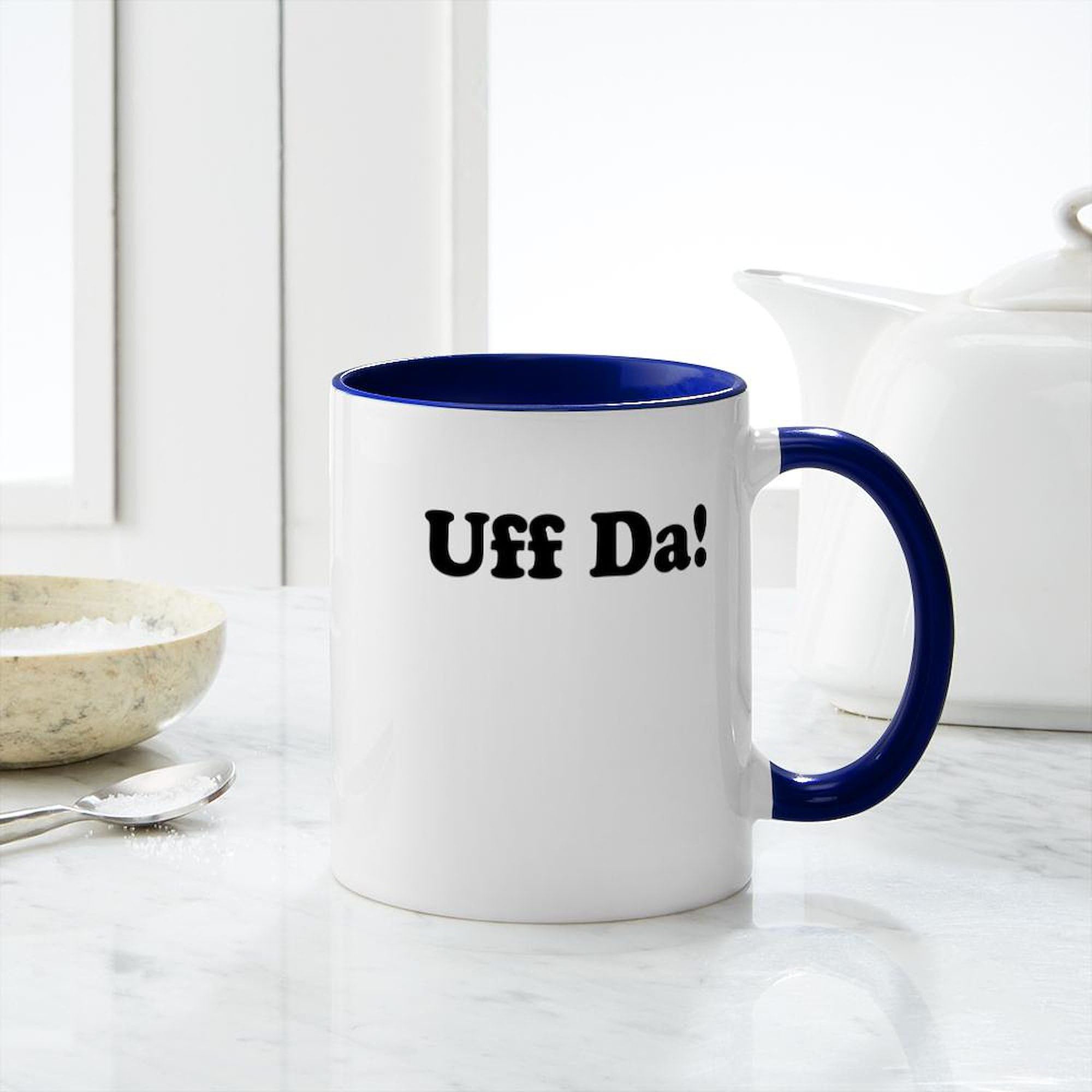 Uff Da! 11 oz (325 ml) Ceramic Coffee Mug - Funny Norwegian Saying Gift for Coffee Lovers - Perfect for Home, Office & Gifts