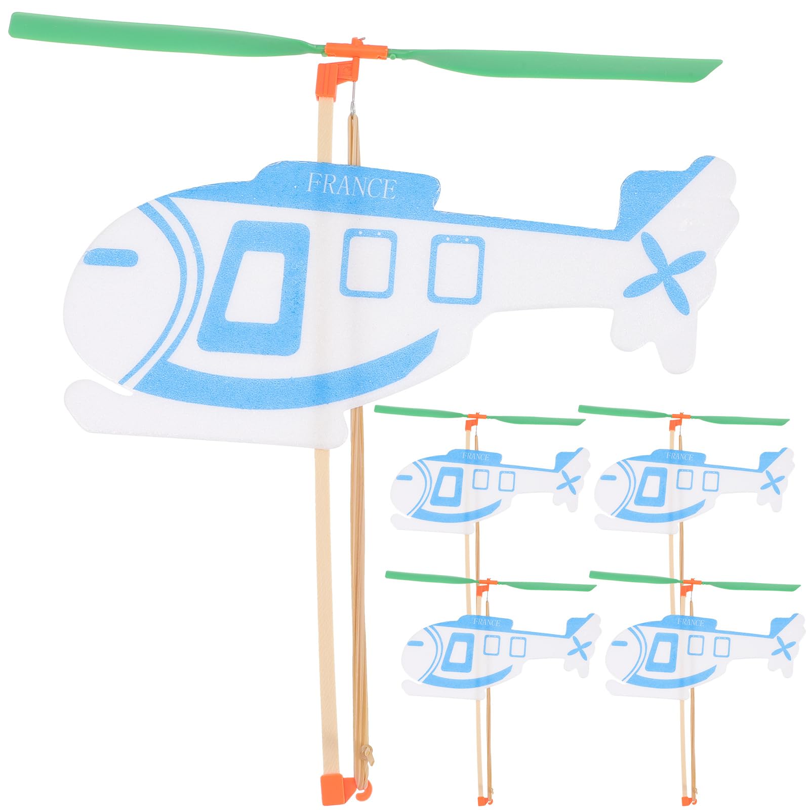 5pcs Rubber Band Powered Helicopter Toys - Outdoor Flying Glider Airplane for Kids, Fun STEM Aircraft Toy Set for Boys & Girls - Perfect for Backyard Play, Birthday Gifts, and Outdoor Activities