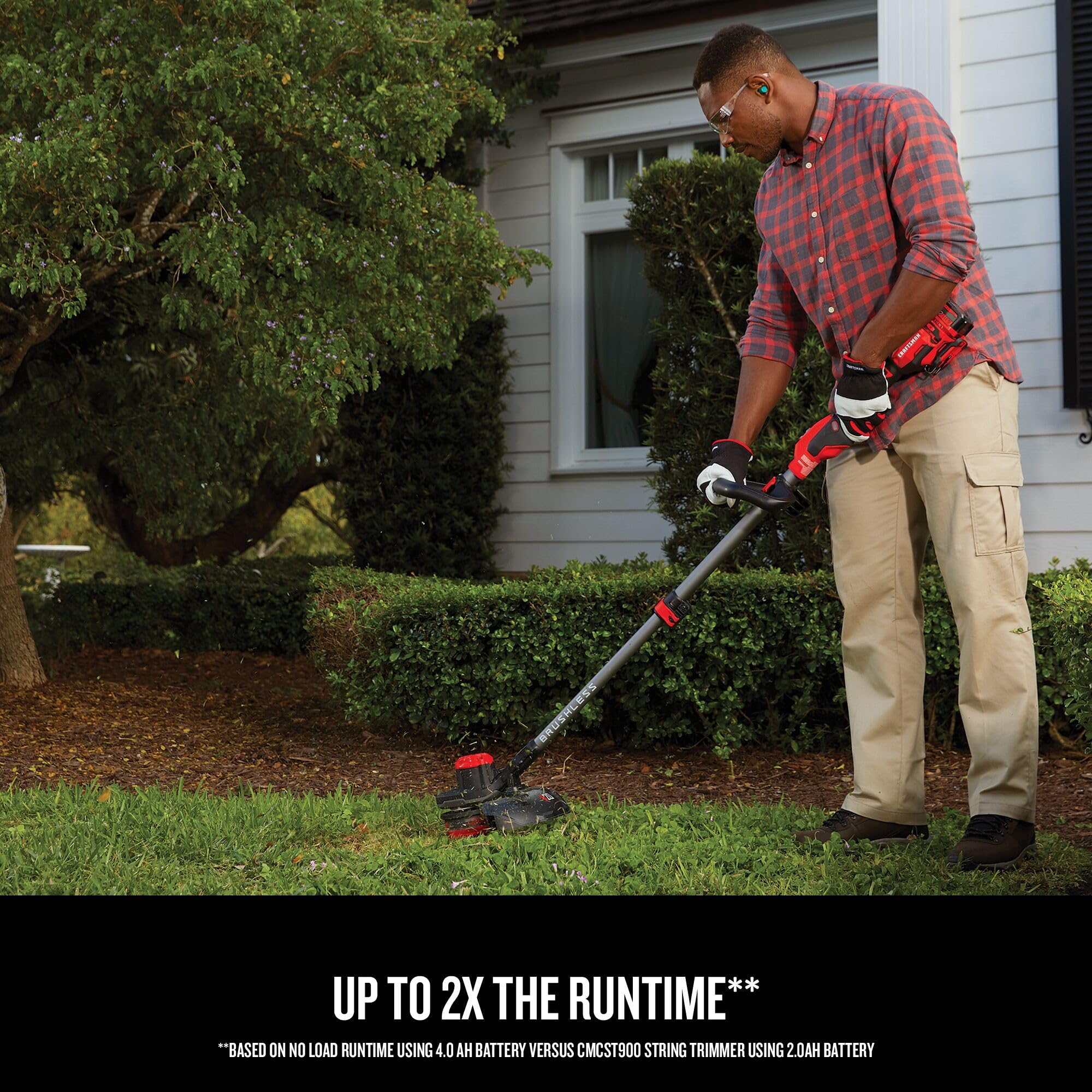 CRAFTSMAN V20 Cordless String Trimmer with QUICKWIND Technology - 4Ah Battery & Charger Included - CMCST920M1 (Red/Black) - Perfect for Lawn Care, Yard Maintenance & Landscaping