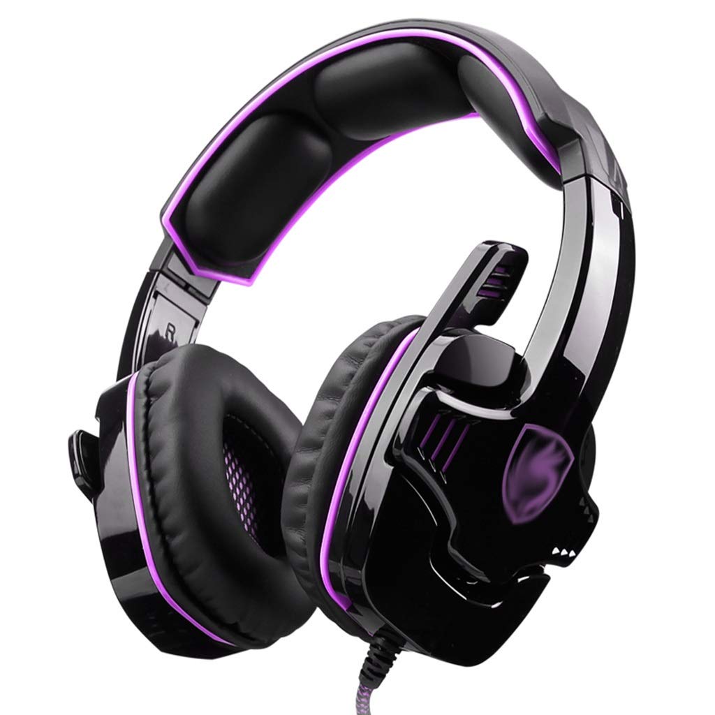 Best 3.5mm Gaming Headset with Mic for PC, PS4, Xbox One, Nintendo Switch, Laptop & Mac - Over-Ear Headphones with Flexible Microphone, Volume Control & Sweat-Resistant Design - Perfect for Online Gaming, Streaming & Esports