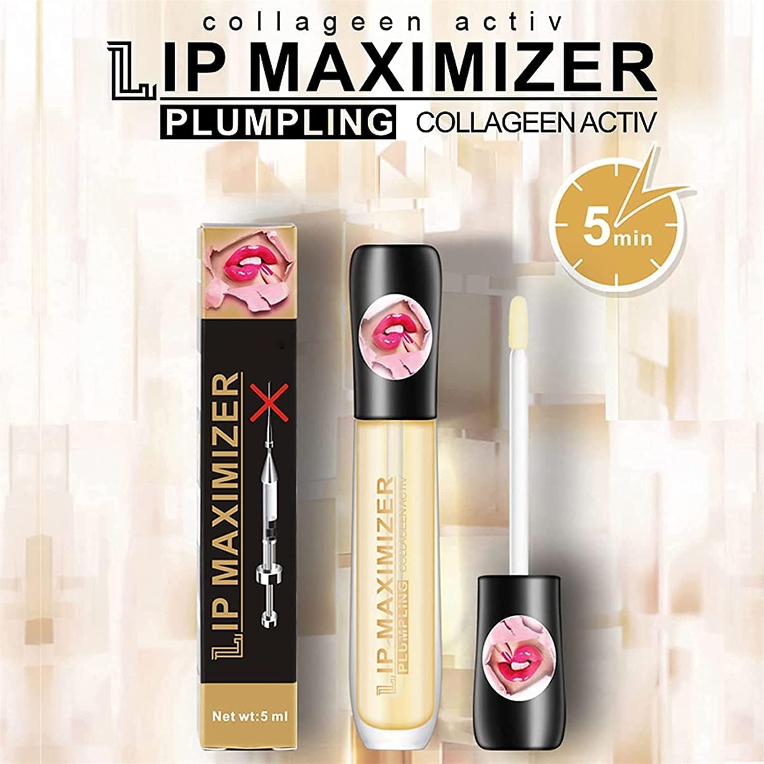**Instrumentan Vitamin E Lip Serum - Instant Lip Filler & Plumping Gloss for Fuller, Hydrated Lips (2PCS) – Perfect for Daily Moisture & Nighttime Lip Care**