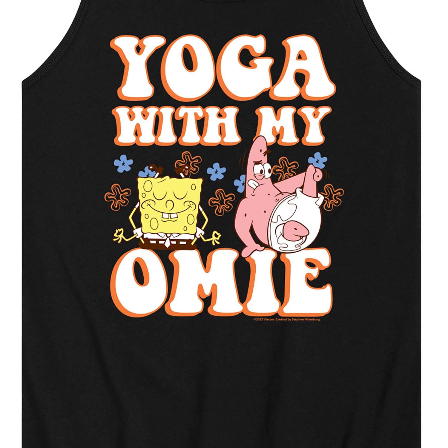 HYBRID APPAREL Spongebob Squarepants Yoga with My Omie Men's Jersey Tank Top - Lightweight Breathable Workout Shirt for Gym, Yoga & Casual Wear