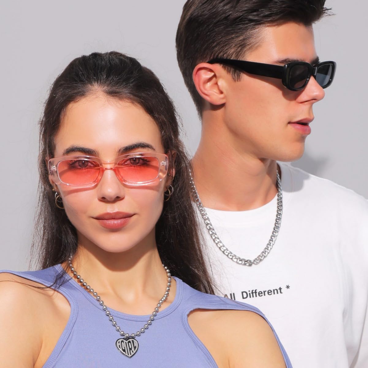 Retro Rectangle Sunglasses for Women & Men | Small Square Frame Y2K 90s Vintage Style | Trendy Black UV Protection Sunglasses | Perfect for Beach, Driving & Fashion Outfits