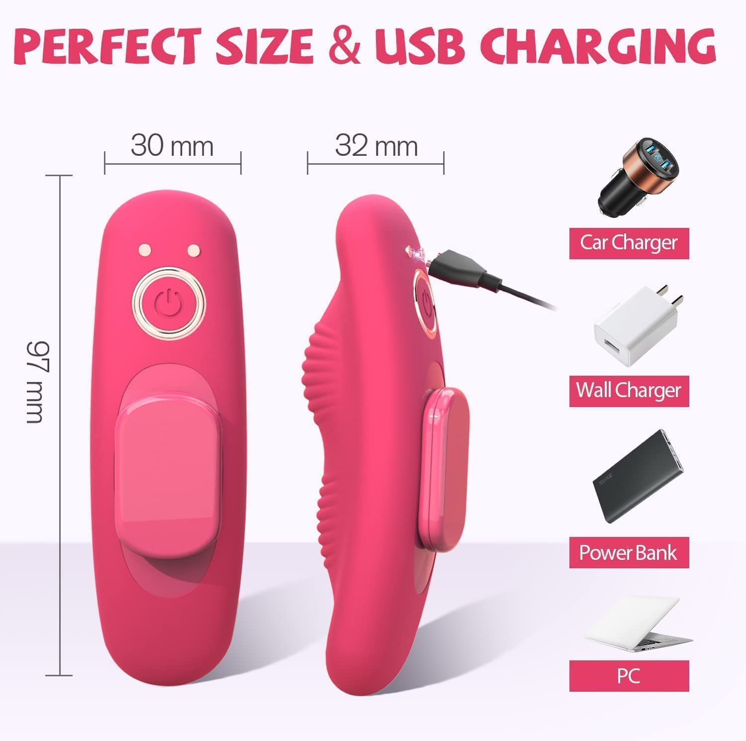 Magnetic Clip Remote Control Vibrator for Women - 10 Vibration Modes, Waterproof Wearable Panty Vibrator Sex Toy for Couples | Discreet Public Play & Intimate Moments