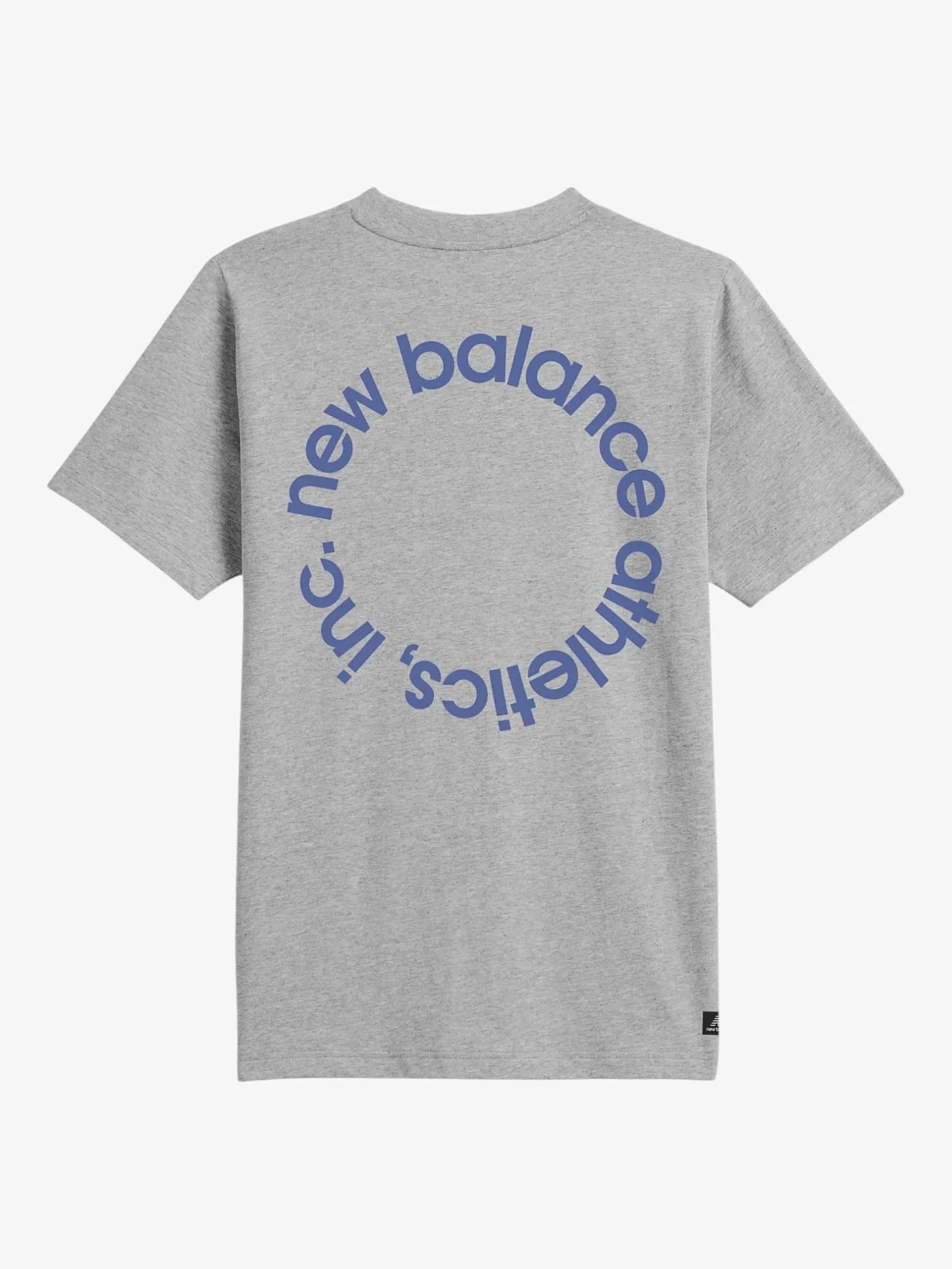 New Balance QT Circular Logo Grey T-Shirt - Men's Athletic Tee for Running, Gym & Casual Wear