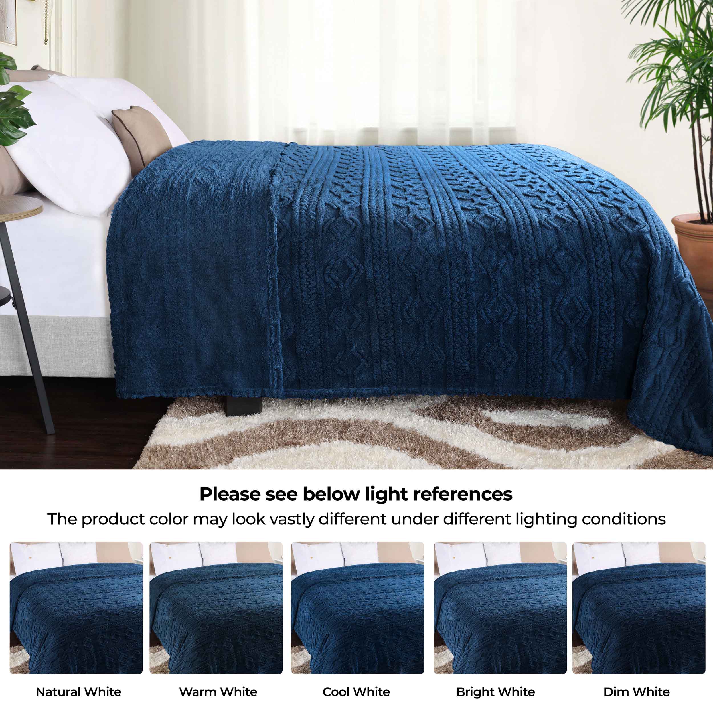 Arctic Boho Jacquard Plush Fleece Blanket - Ultra Soft & Warm Winter Throw for Couch, Bed, Sofa - Perfect for Home Decor, Cozy Nights & Gift Giving
