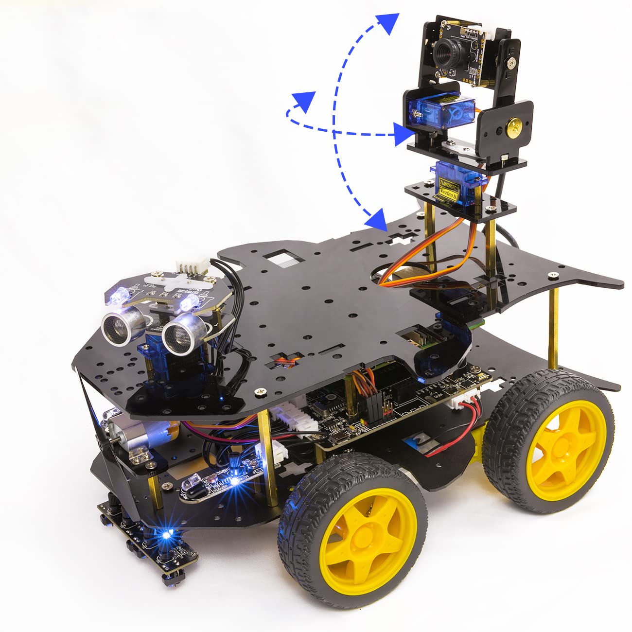 Yahboom Raspberry Pi 4B/3B+ Ultimate Starter Kit with HD Camera - Programmable 4WD Smart Robot Car Kit for Teens & Adults | STEM Electronics Education DIY Project | Learn Coding, Robotics & AI | Perfect for School Projects, Makerspaces & Home Learning (Raspberry Pi Not Included)