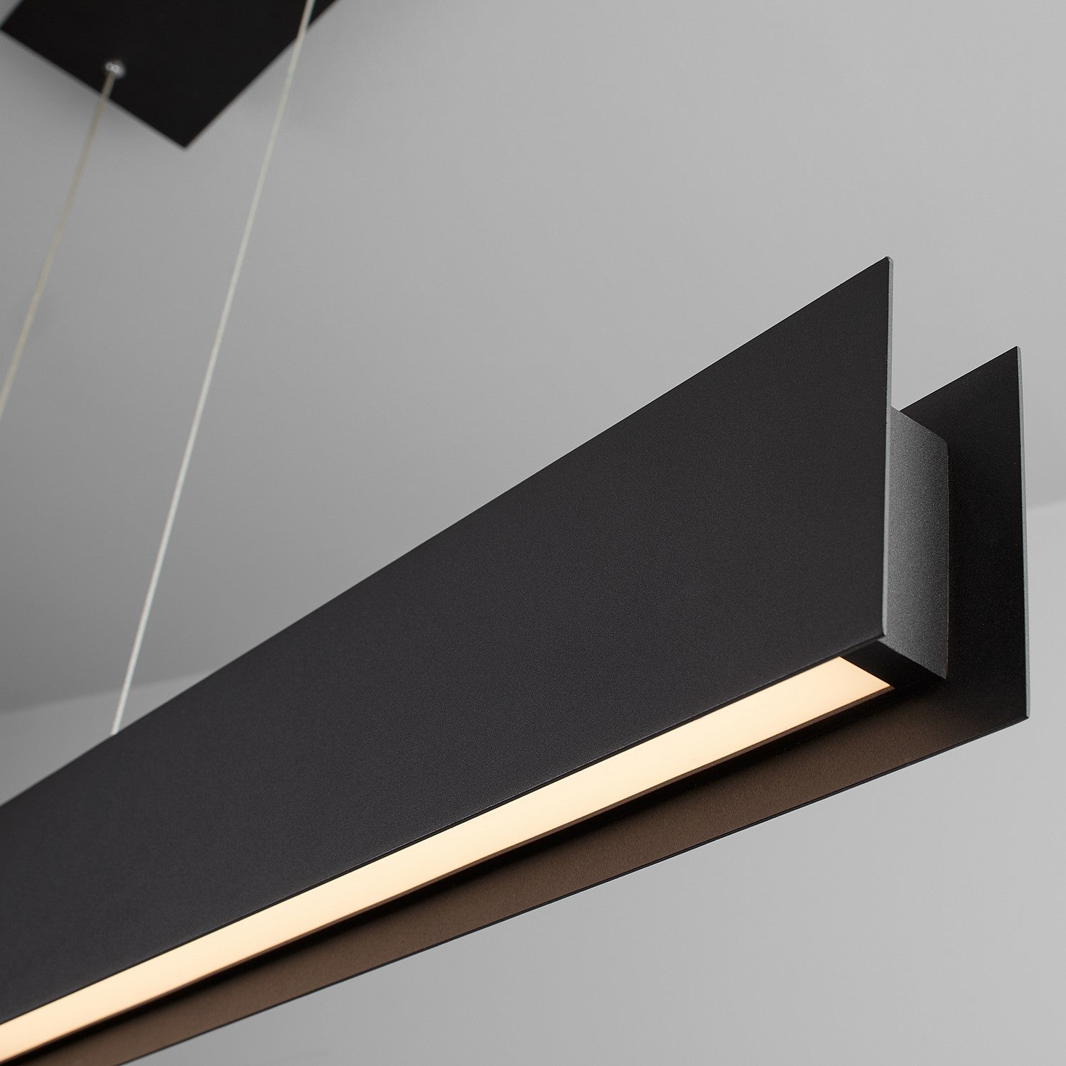 Oxygen Brio 3 6018 15 Linear LED Pendant Light - 46 Inch Modern Industrial Black Chandelier for Kitchen Island, Dining Room & Office Lighting