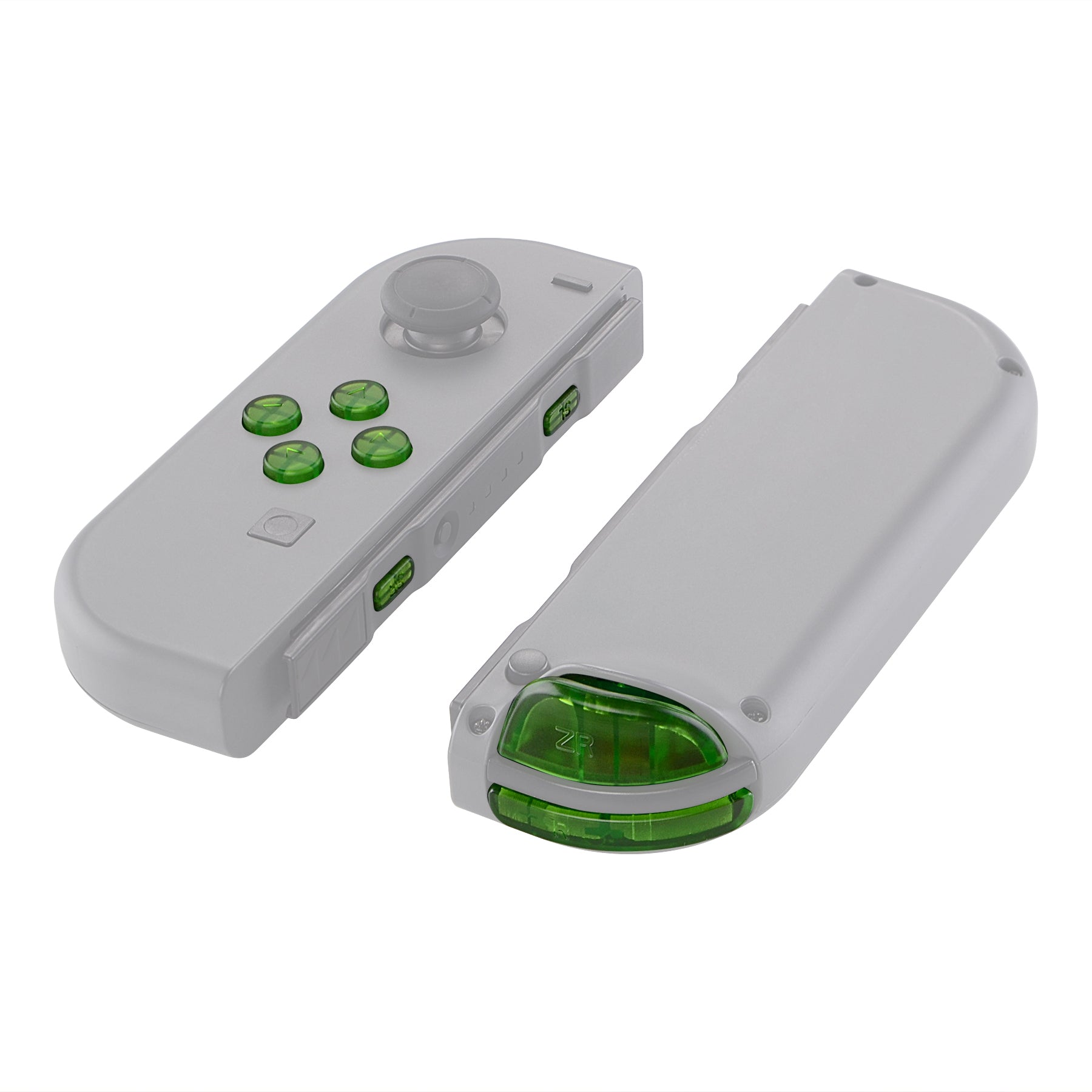 ExtremeRate Clear Green Replacement Buttons & Triggers for Nintendo Switch JoyCon & OLED JoyCon - Full Repair Kit with Tools (Excludes Shell) - Perfect for DIY Controller Repair & Gaming Enhancement