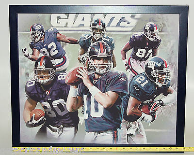 New York Giants Football Wall Art - Eli Manning 26x22 Inches Framed Painting - Perfect for Game Room, Man Cave & Sports Fan Gifts