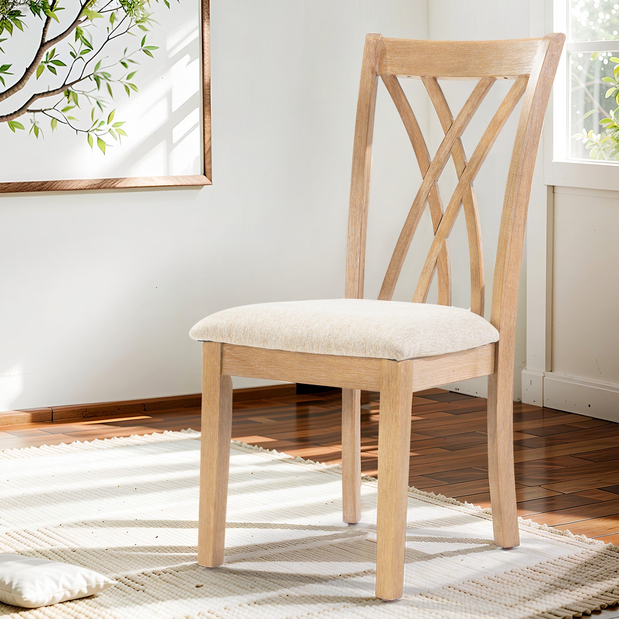 Modern 6-Piece Dining Table Set with Anti-Slip Chairs - 60