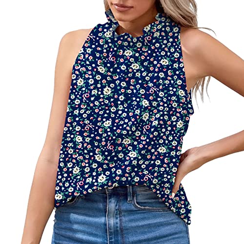 Women's Summer Halter Tank Tops - Casual Sleeveless Blouses & Tunics 2-Pack (Navy, Small) | Beachwear, Yoga, Outdoor Activities, Vacation Essentials